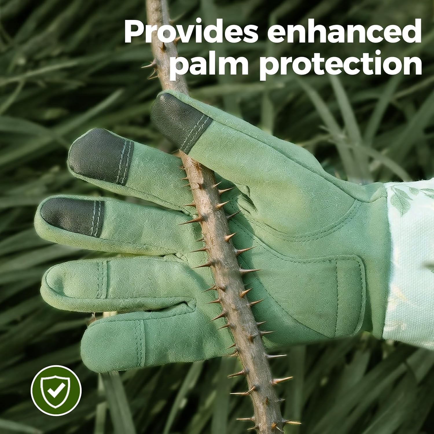 Detalle 2 de Bamworld CAYJ-GLOVES-GR-L Gardening Gloves for Women, Long, Thorn-Proof