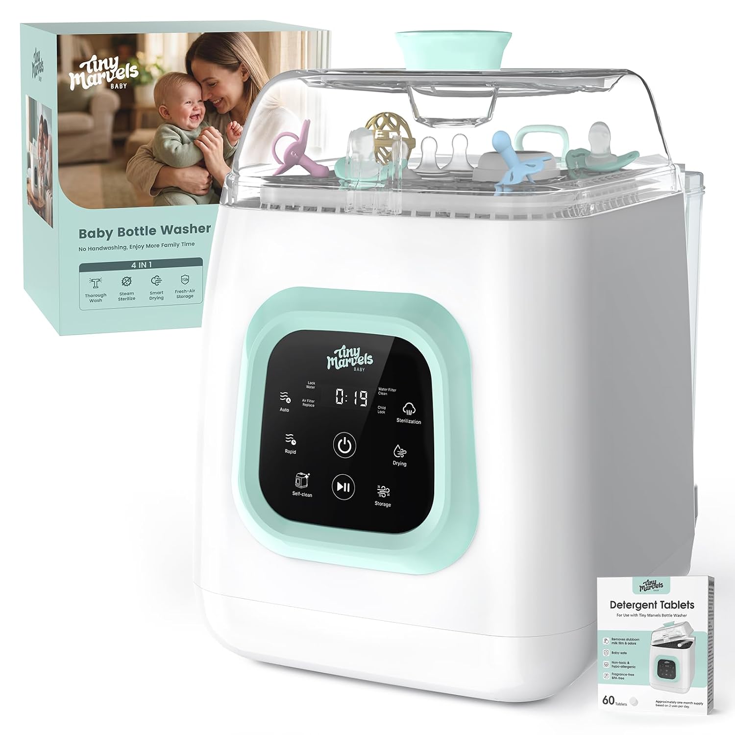 Detalle de Tiny Marvels All-in-One Baby Bottle Washer, Sterilizer & Dryer, 13 Modes