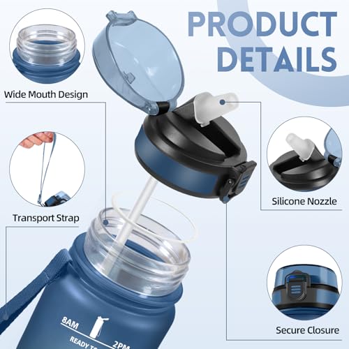 Thumbnail 1 de Baramumu Botella agua 1 litro con pajita 🚰