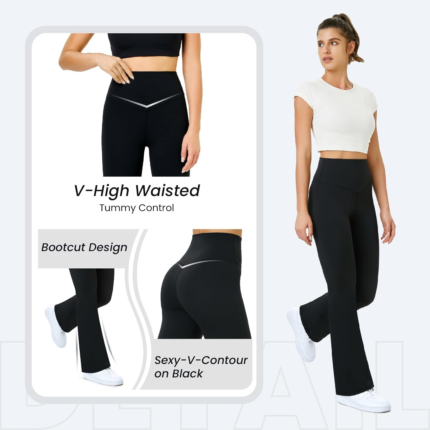 Thumbnail 4 de Glacspyg Yogahose Damen Flared Sporthose mit hoher Taille und Bauchkontrolle
