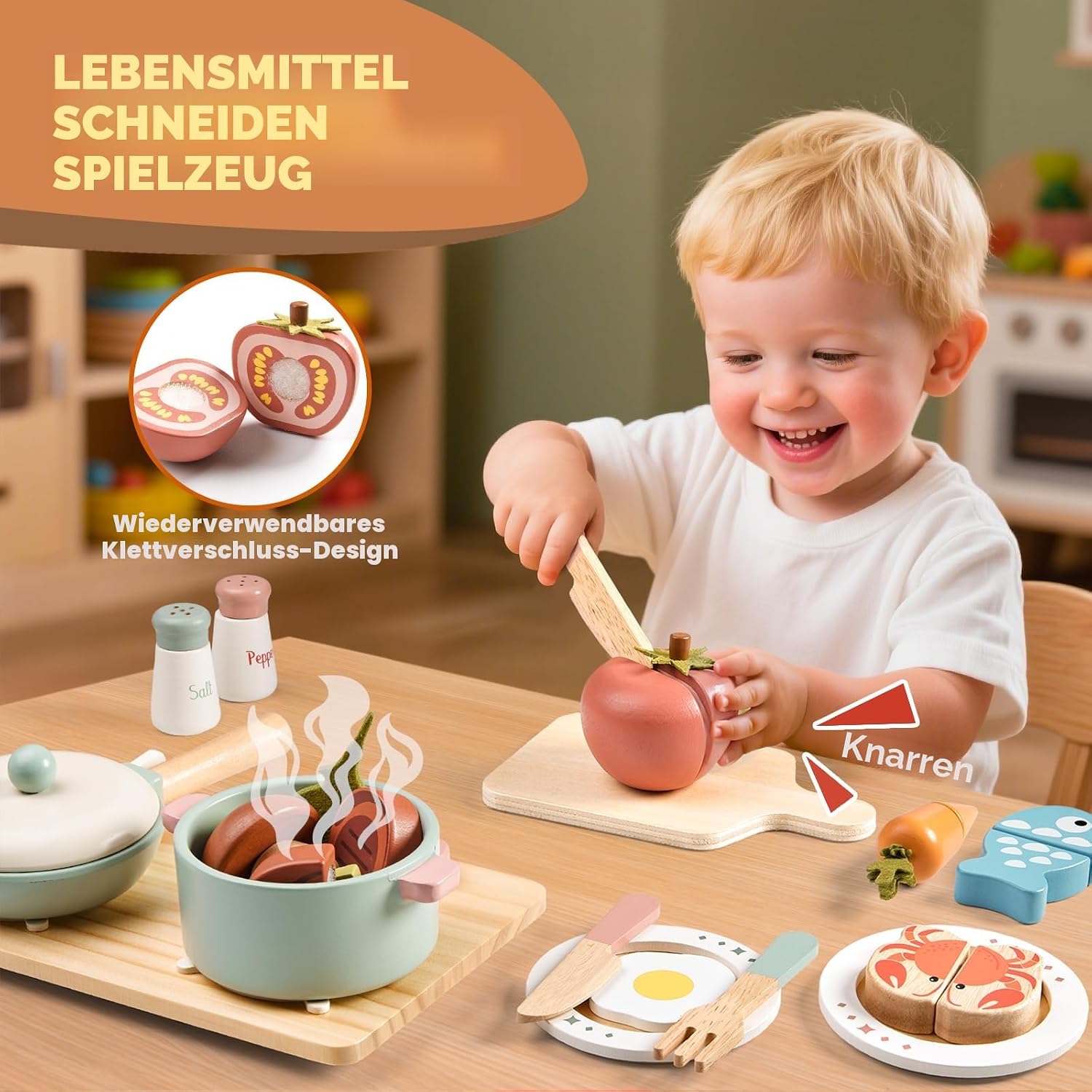Thumbnail 2 de Holzspielzeug-Küchenzubehör: Topf- und Pfannenspielset für Kinder (3–5 Jahre)