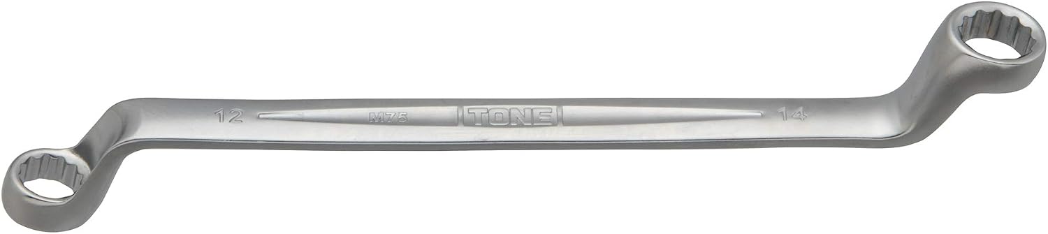 Detalle de トネ M75-1214 ロングメカニックめがねレンチ 75°曲がり・二面幅12×14mm