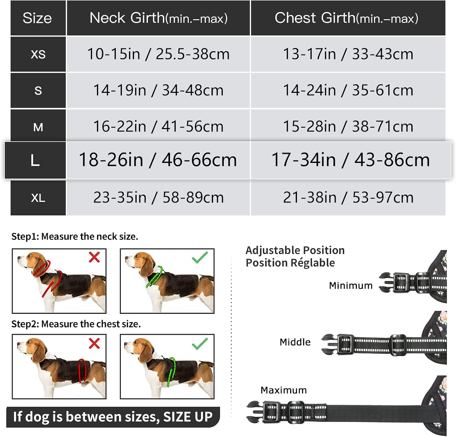Detalle de HEELE dog harness, reflective, Size L