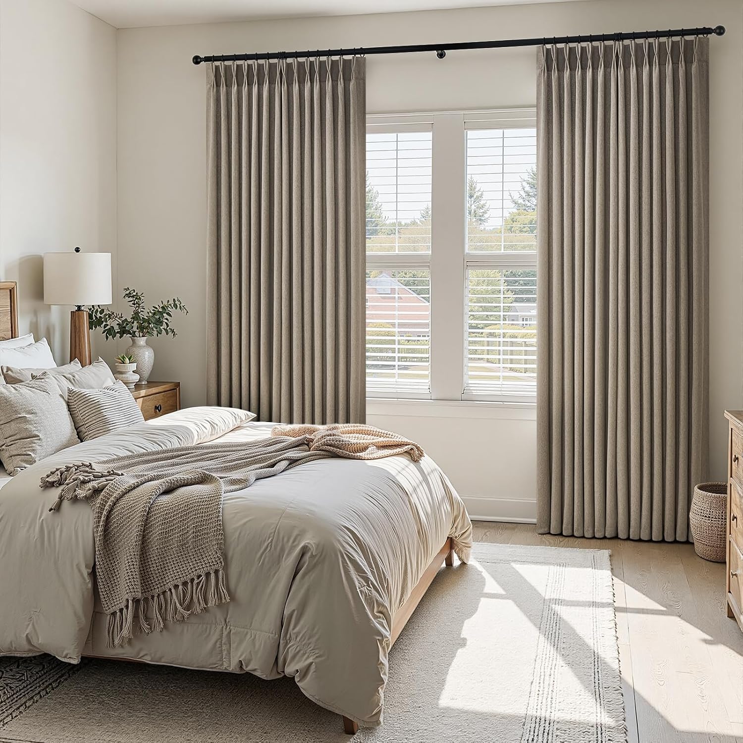 Thumbnail 6 de Drapenova Burlywood Pinch Pleat Curtains, 84-Inch, Light-Filtering 2-Panel Set