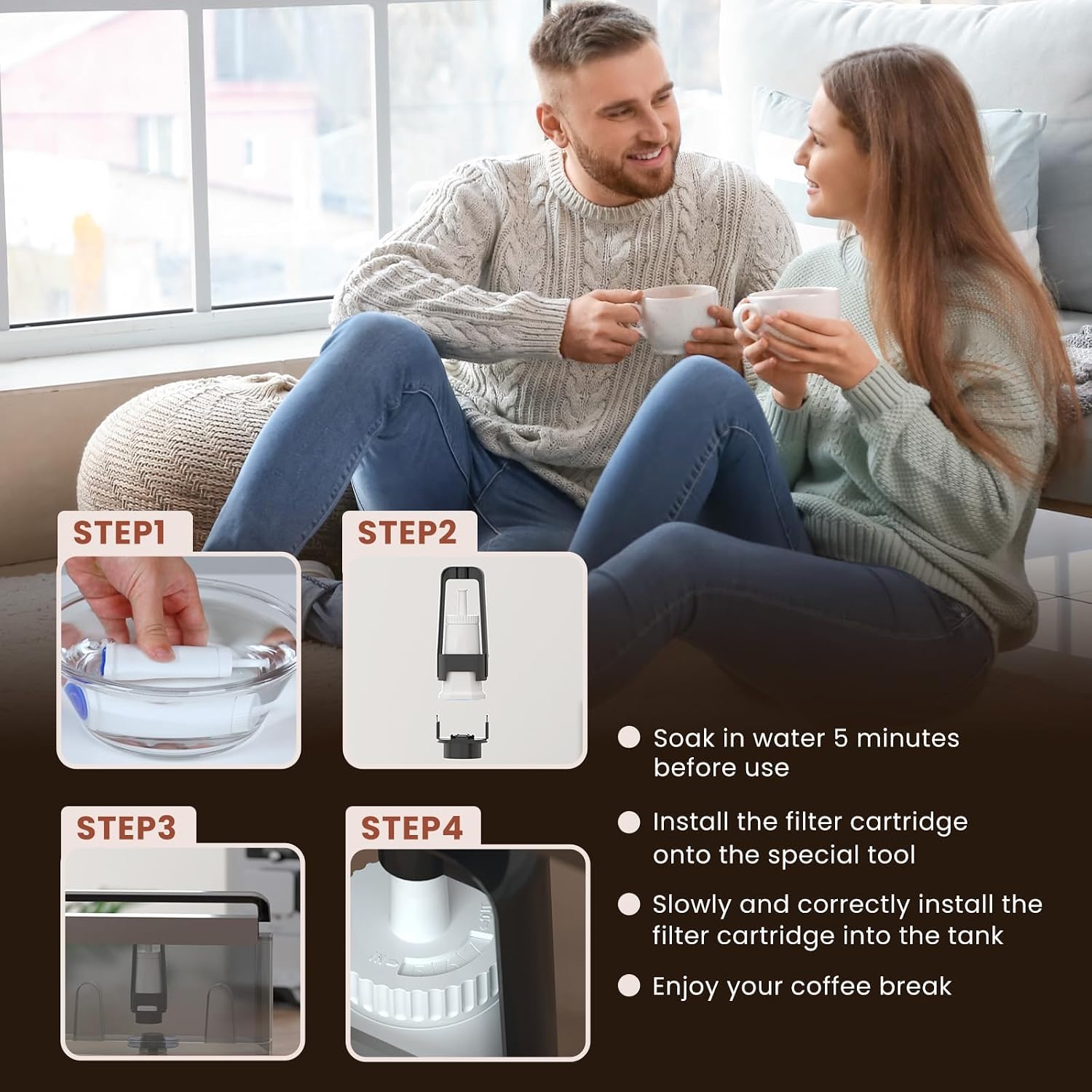 Detalle 2 de GOLDEN ICEPURE Coffee Machine Water Filters, 6-Pack, NSF Certified