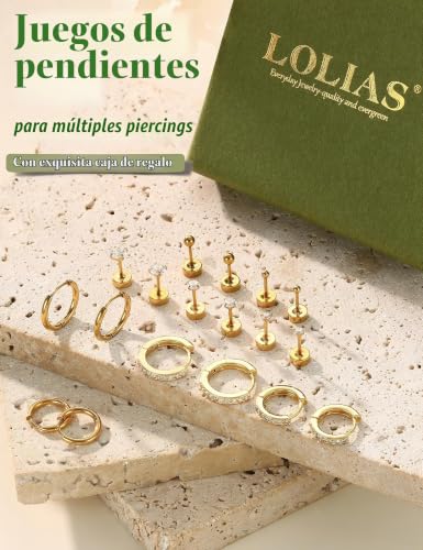 Detalle de LOLIAS pendientes de acero quirúrgico 316L