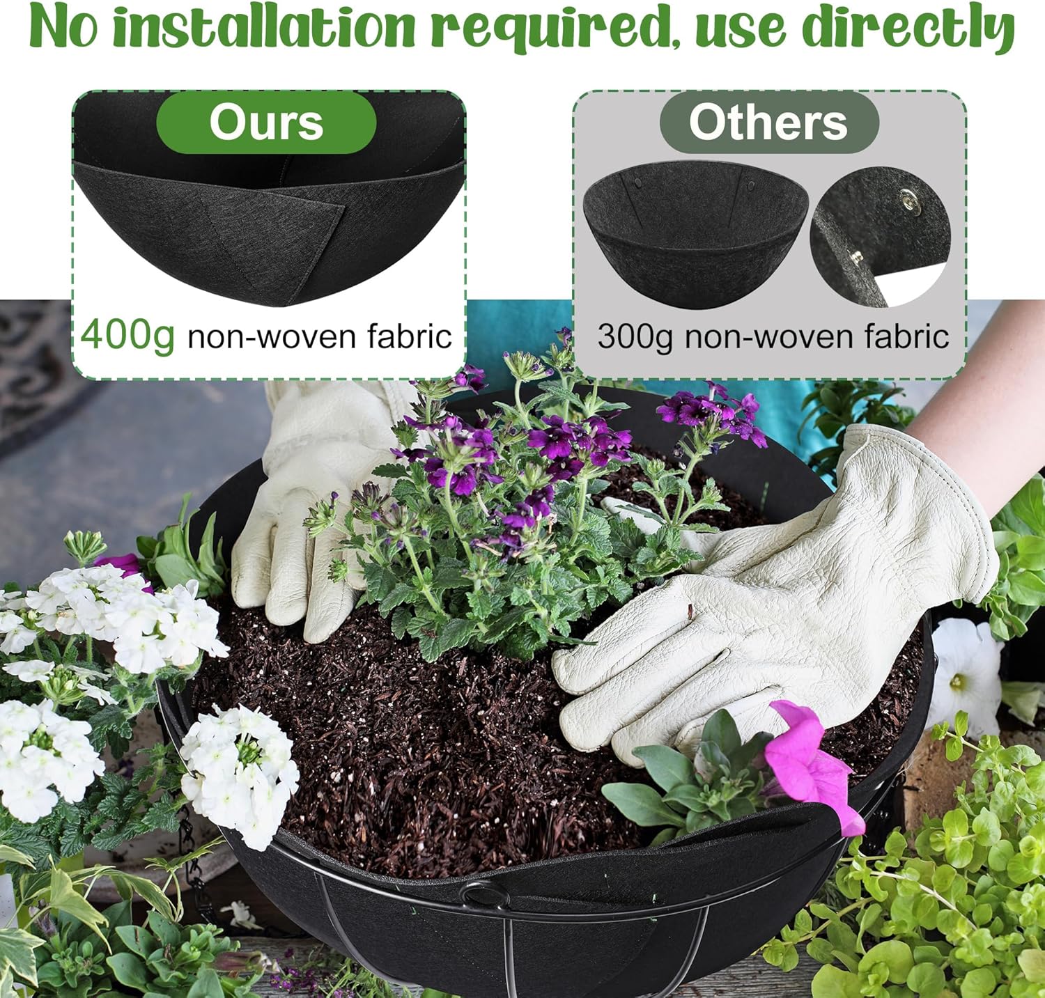 Detalle 2 de GIONAR hanging planter liner 14 inch 35 cm