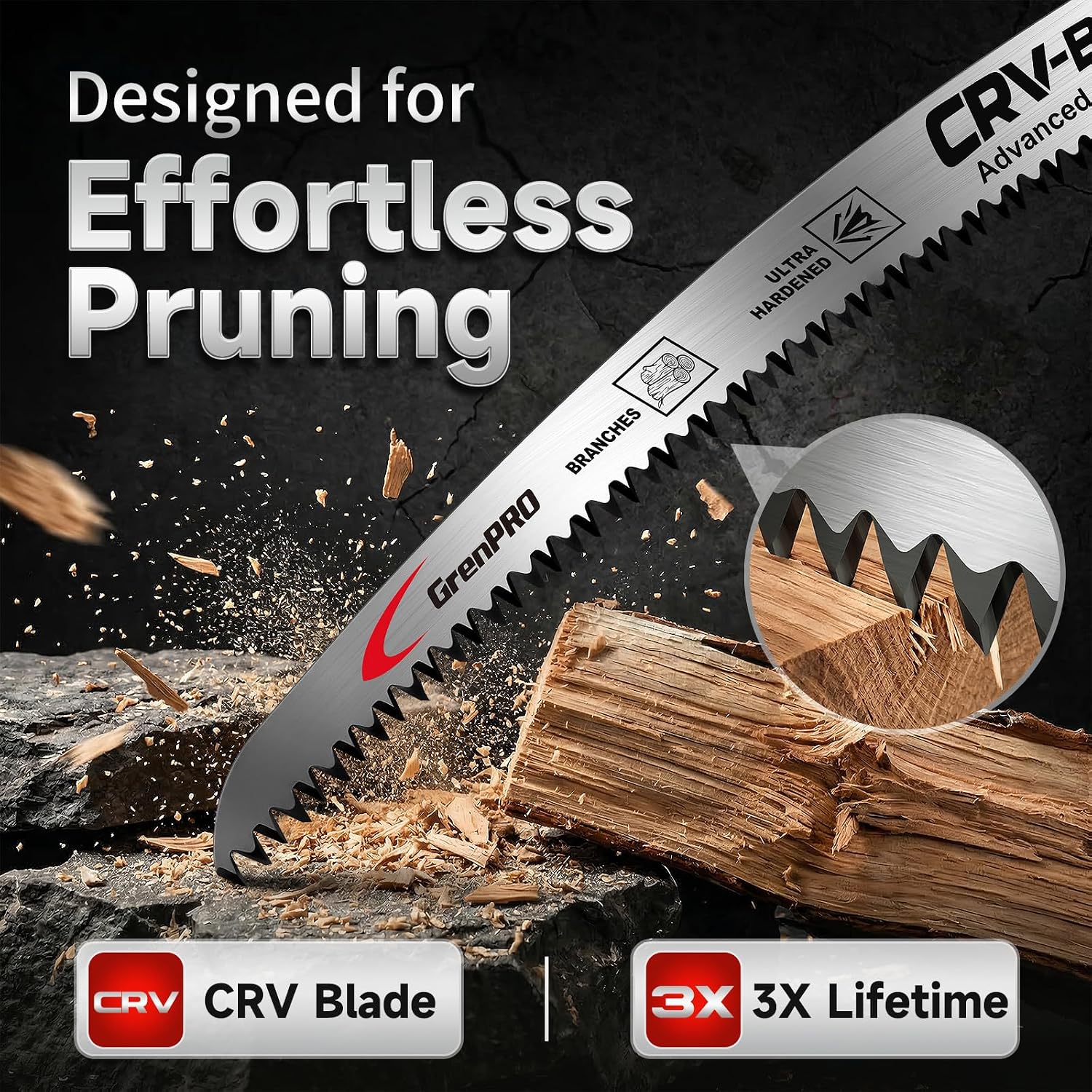 Detalle 2 de GRENPRO 073012 12-Inch Reciprocating Saw Blades, 6 TPI Arc Edge, 4-Pack