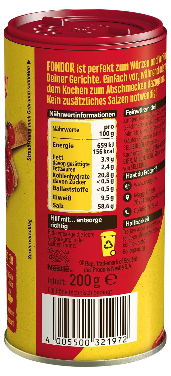Detalle 2 de MAGGI Fondor Würzmittel 10×200 g 🧂