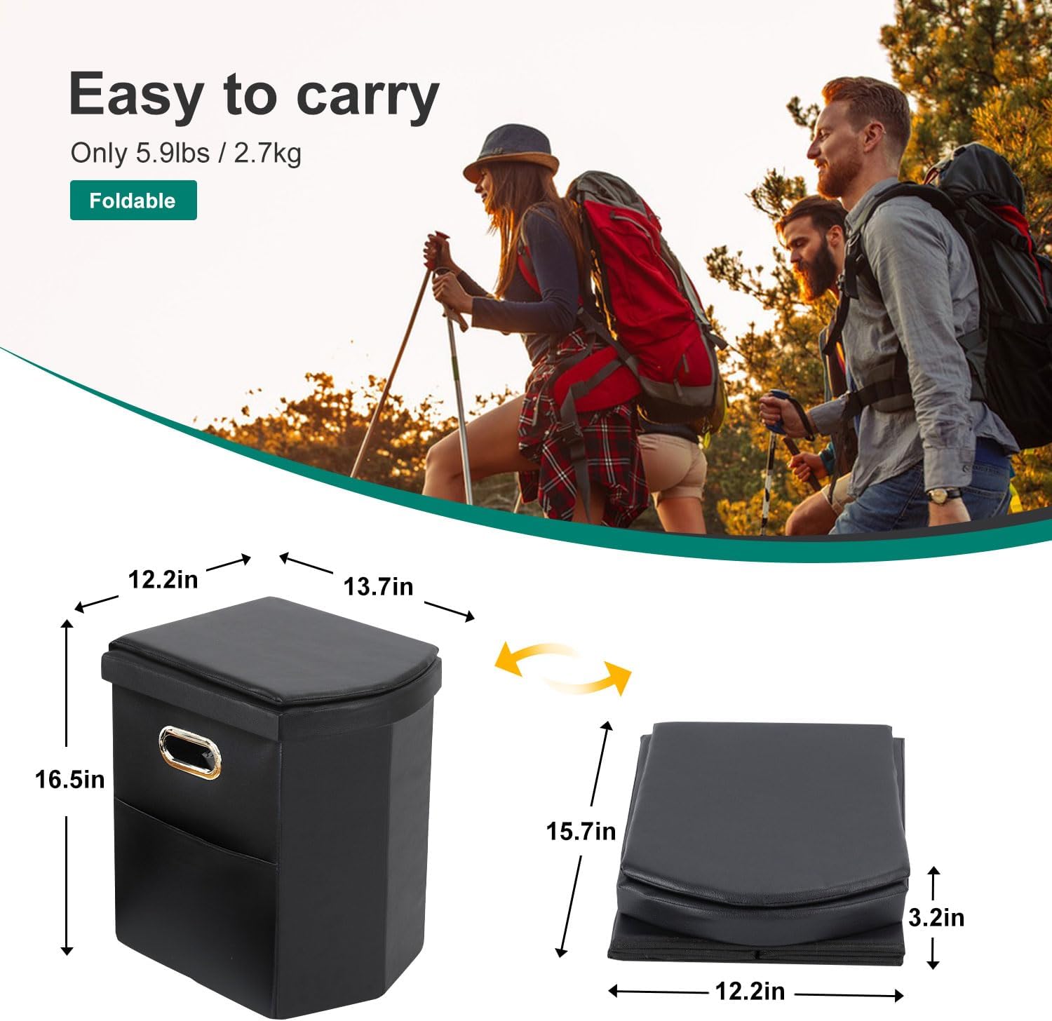 Thumbnail 2 de Ann Katy Upgrade XL Portable Toilet for Adults: Extra Large, Foldable & Travel-Friendly
