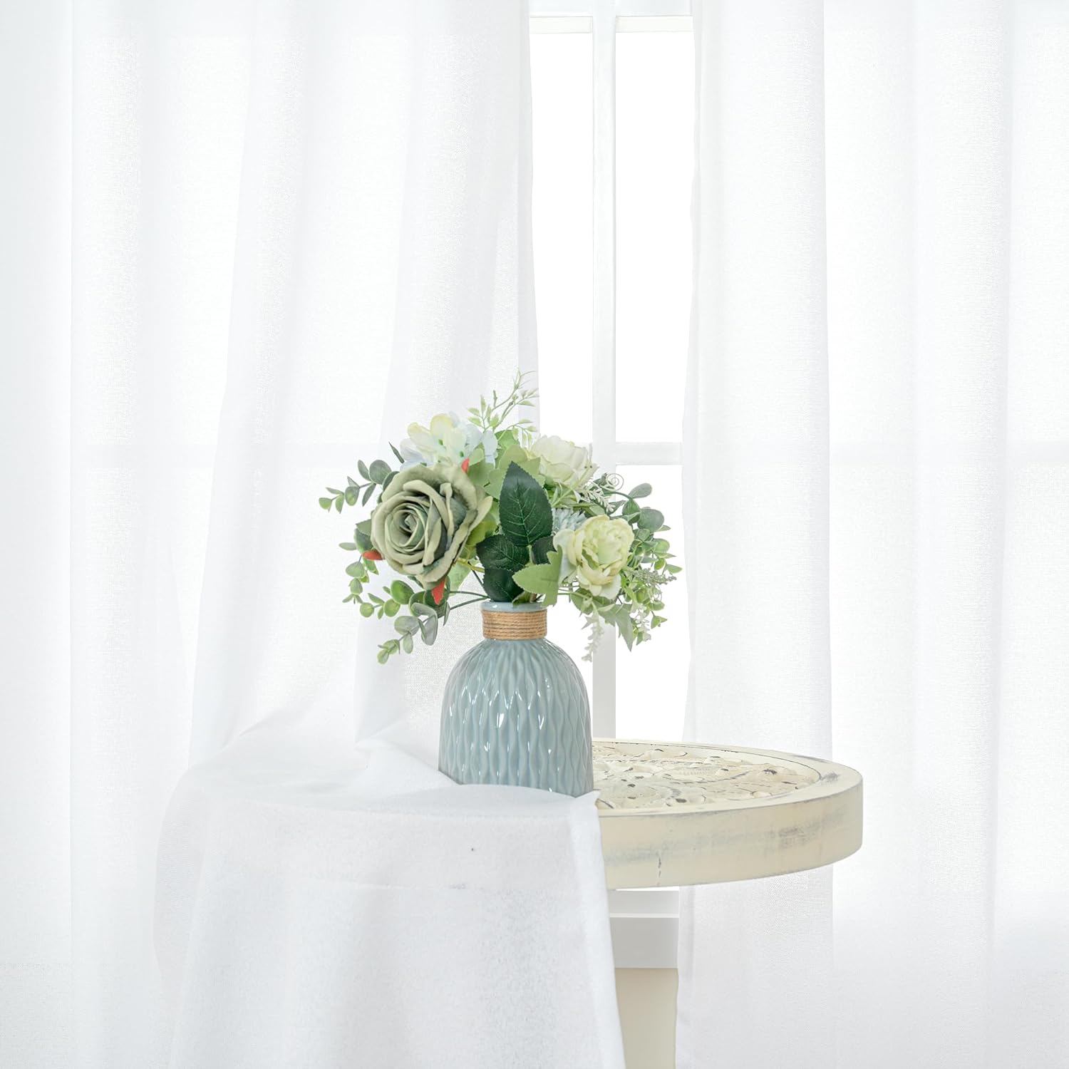 Detalle 2 de YoungsTex Linen Curtains 42 x 40 Inches