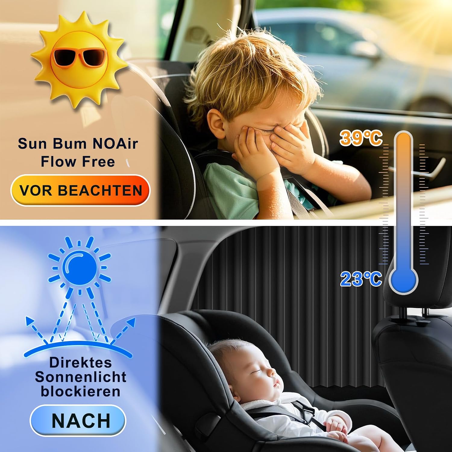 Detalle 2 de XCBYT Sonnenschutz fürs Auto Vorhang Magnetisch