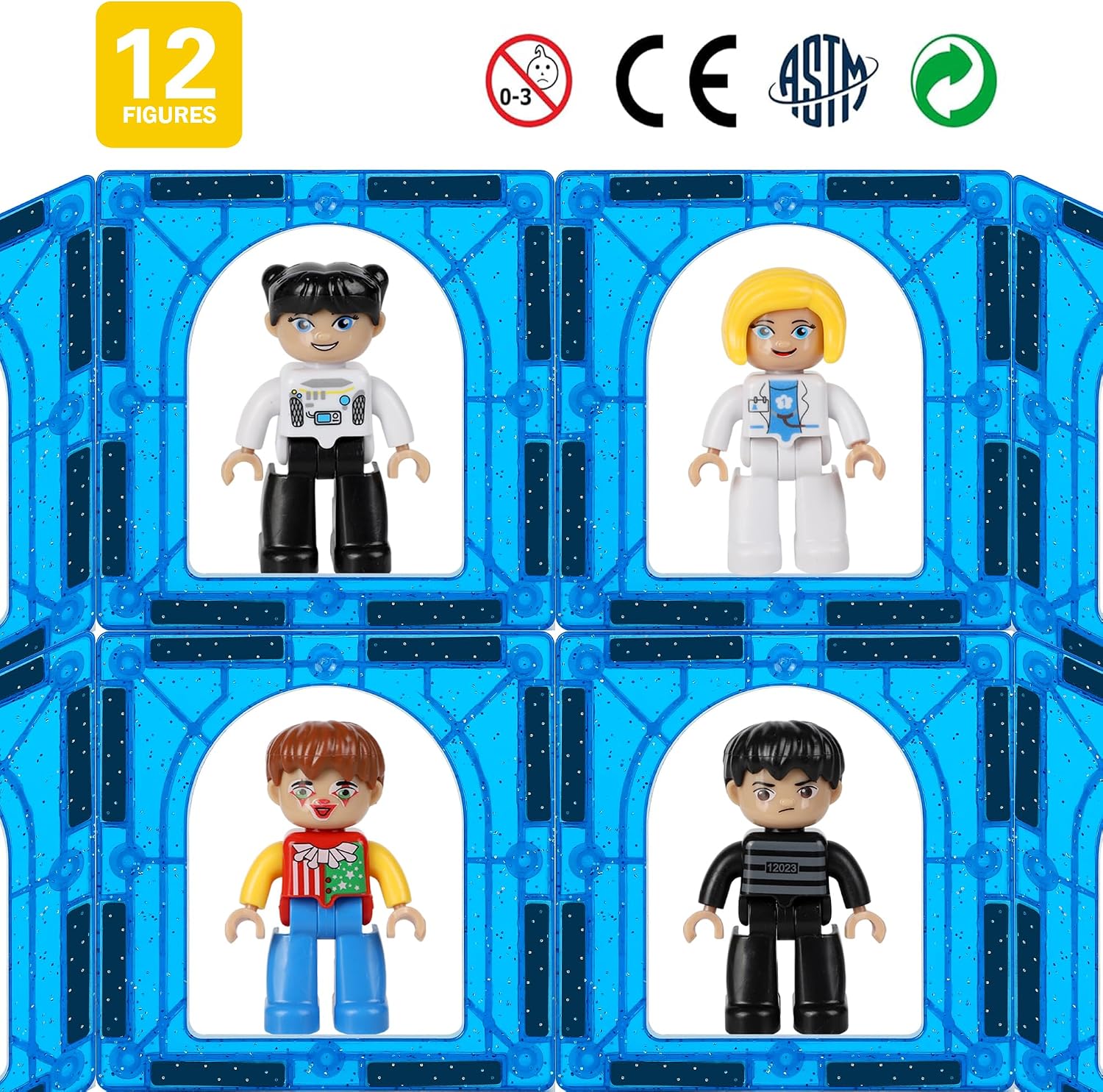 Detalle de Magnetic Figures for Kids (12-piece magnetic play people set) – STEM magnetic building role-play figures