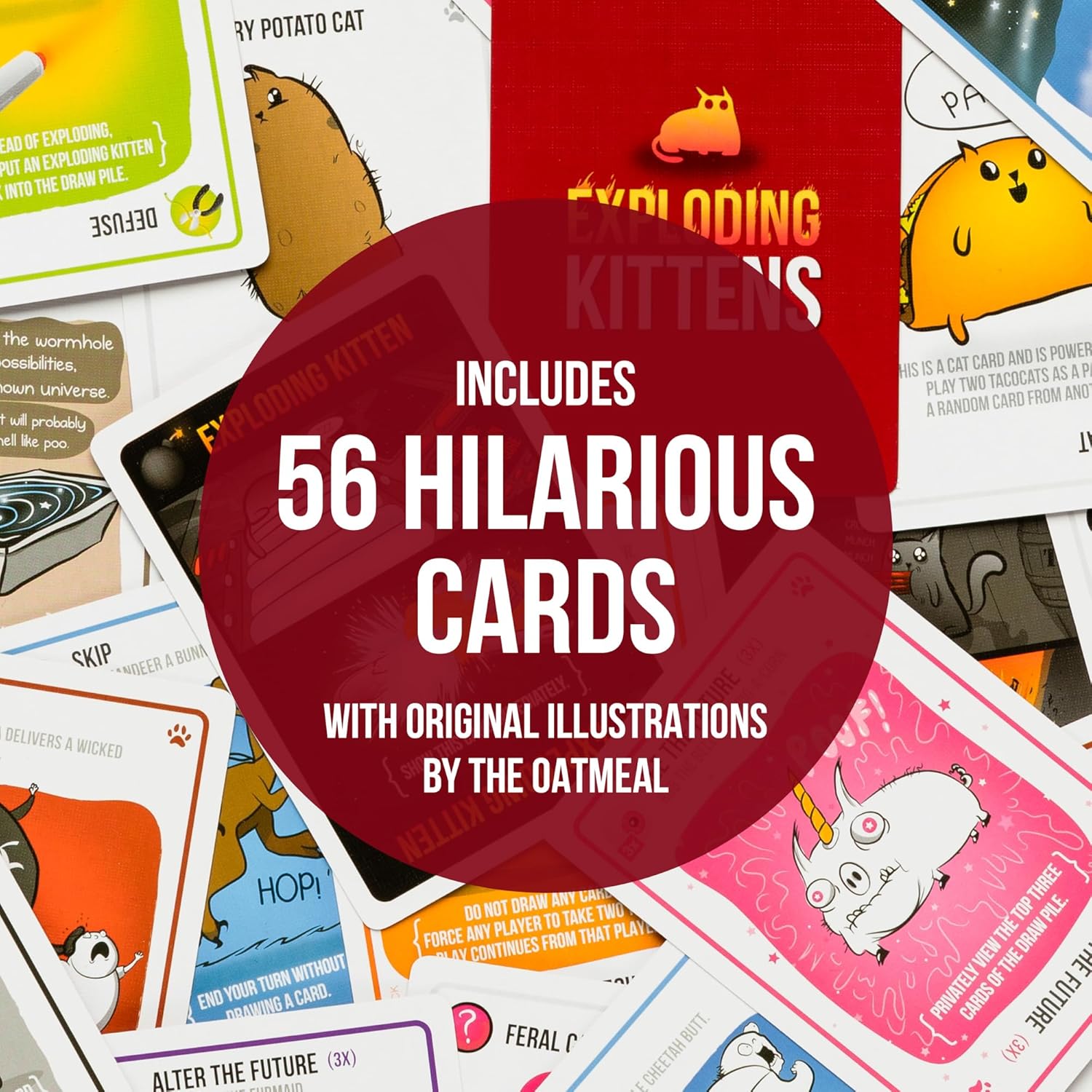 Detalle de Exploding Kittens Original Edition – 2–5 Spieler, ab 7 Jahren, 15 Minuten Spielzeit