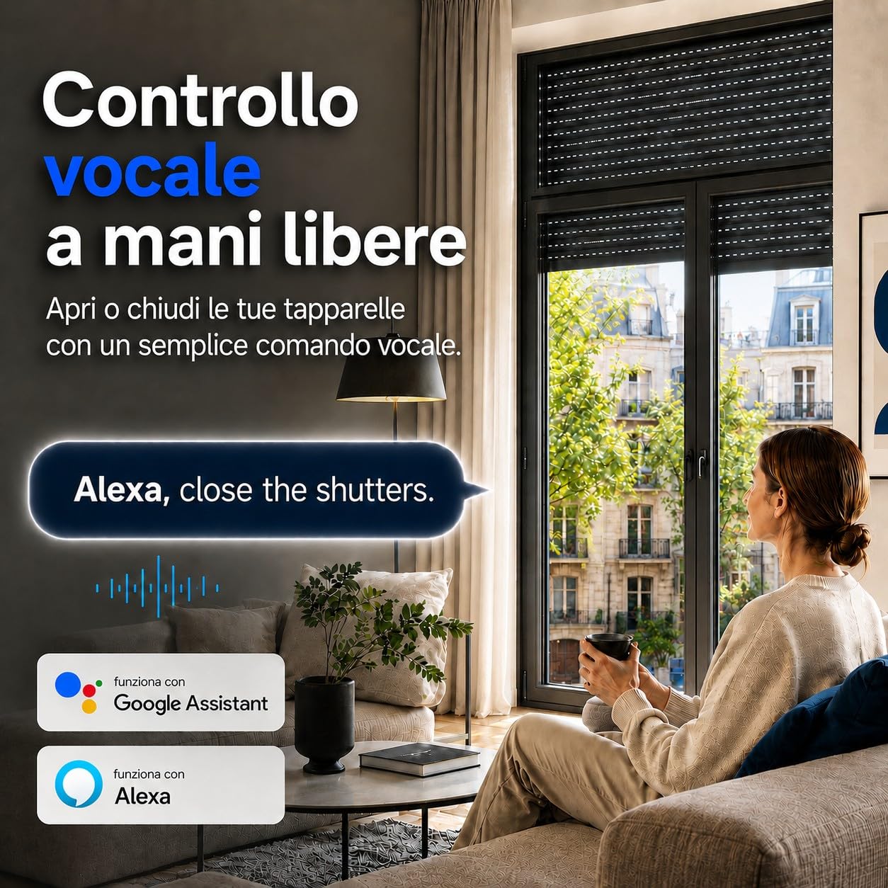 Detalle de LoraTap Interruttore WiFi per tapparelle 2 pezzi con Smart Life, Alexa e Google Home (300W)