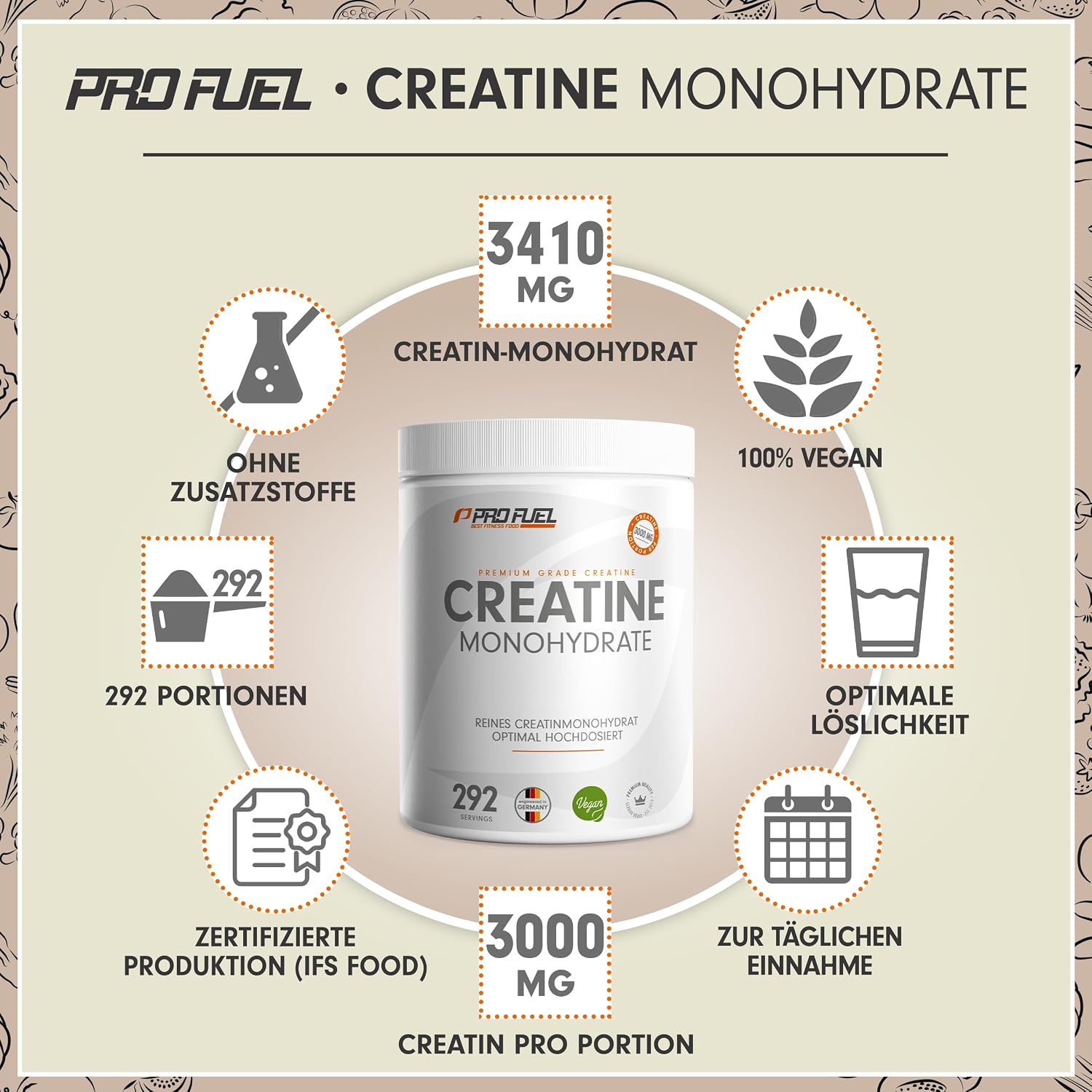 Thumbnail 1 de Creatin Monohydrat Pulver 1kg vegan
