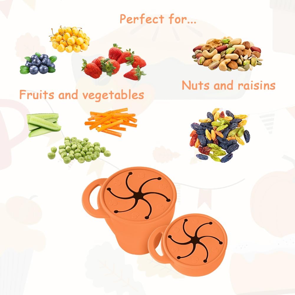 Thumbnail 5 de Vicloon Collapsible Silicone Baby Snack Cup (Orange)