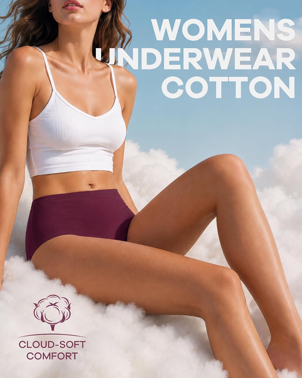 Thumbnail 4 de UNDER THE SEA Cotton High-Waisted Full-Coverage Briefs for Women (5-Pack) in Plus Sizes