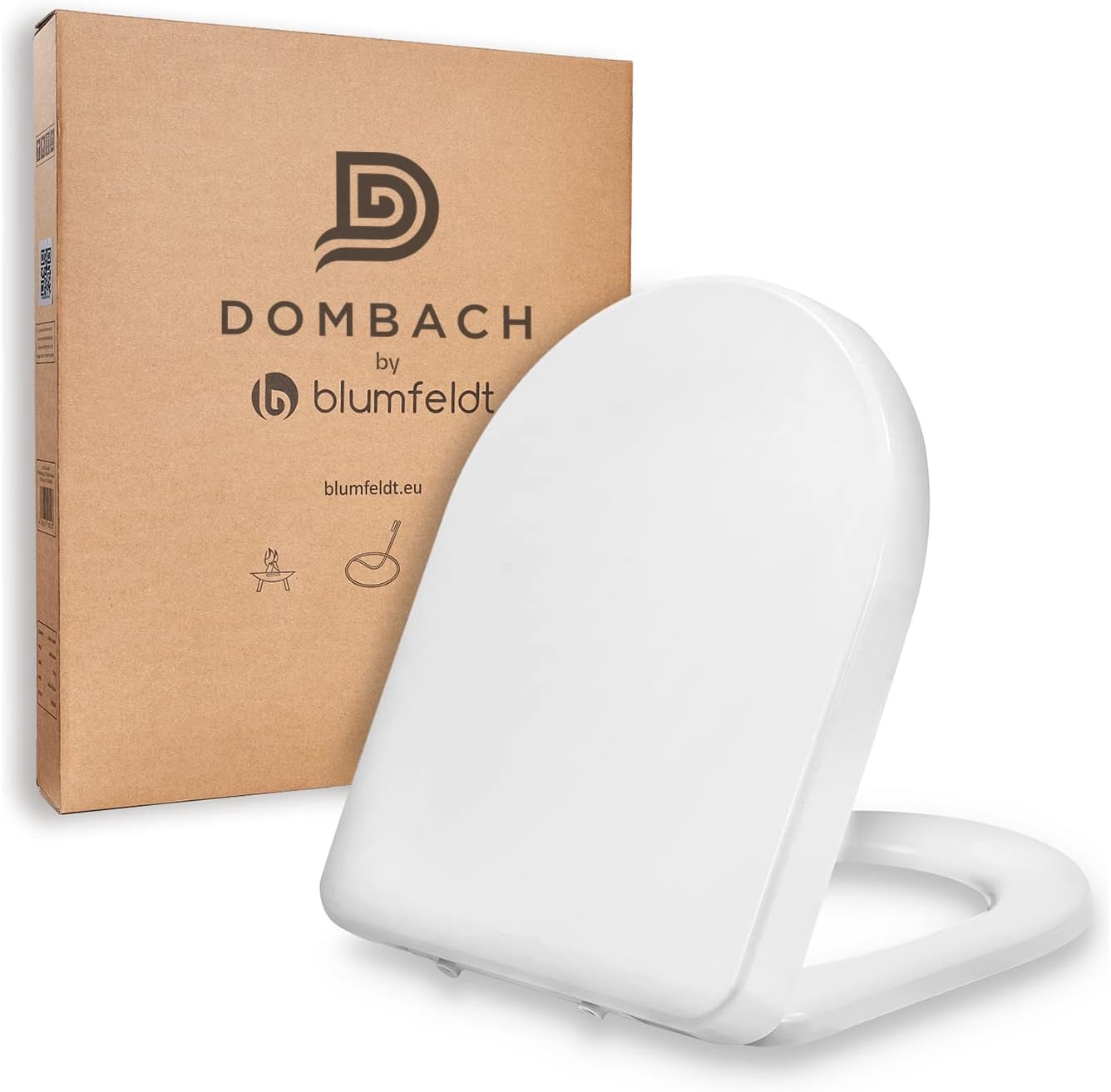 Detalle de DOMBACH Premium Toilettendeckel mit Absenkautomatik – Abnehmbar, Weiß, D-Form