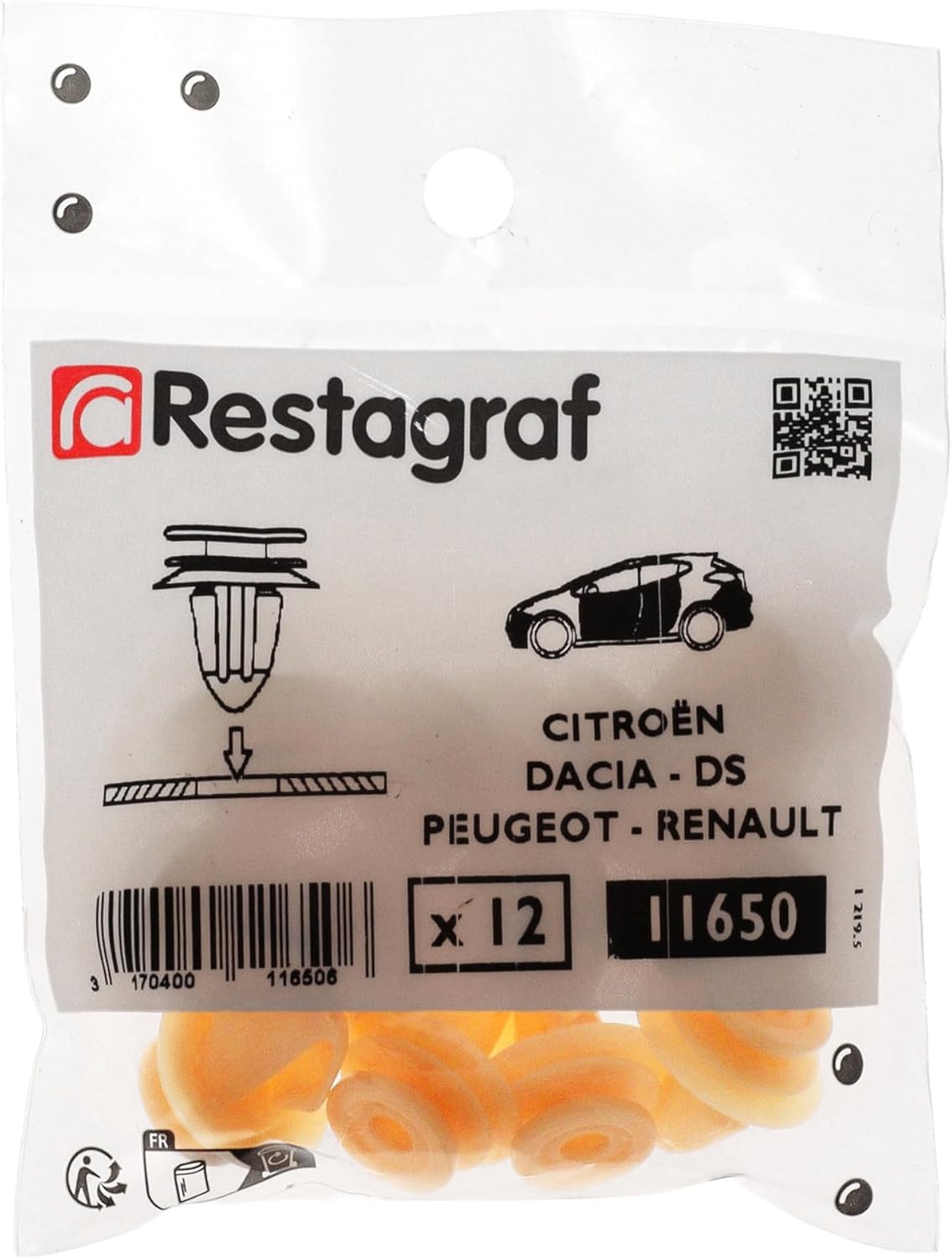 Detalle de Restagraf Paneelbefestigung 12er-Set – kompatibel mit Alpine, Citroën, Dacia, DS, Mitsubishi, Opel, Peugeot, Renault