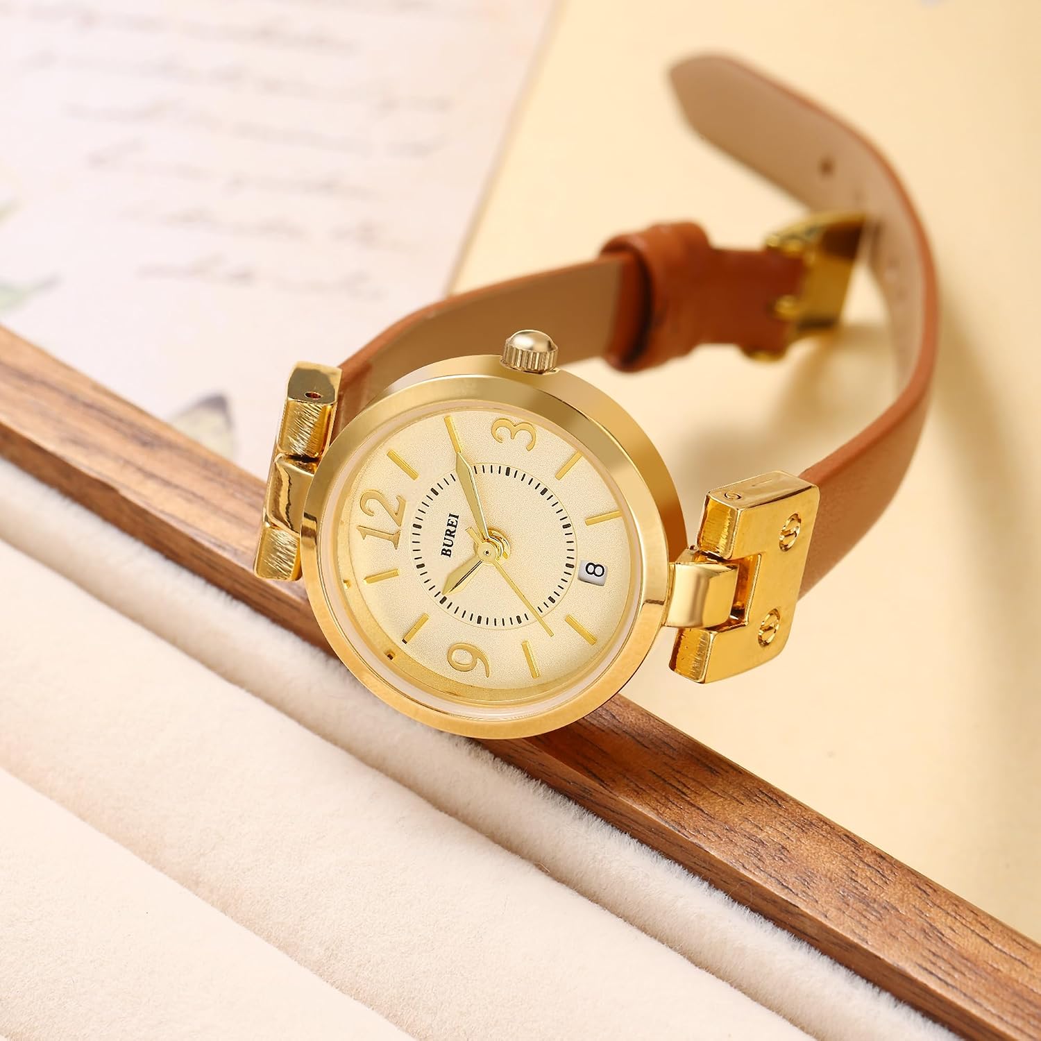 Thumbnail 3 de BUREI Orologio donna lusso quarzo cinturino pelle