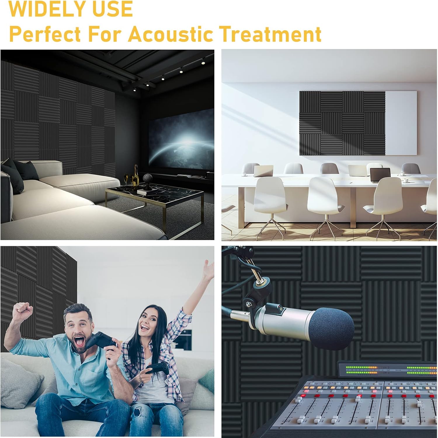 Thumbnail 6 de JBER 48 Pack Acoustic Foam Panels 48pcs 30×30×2.5cm