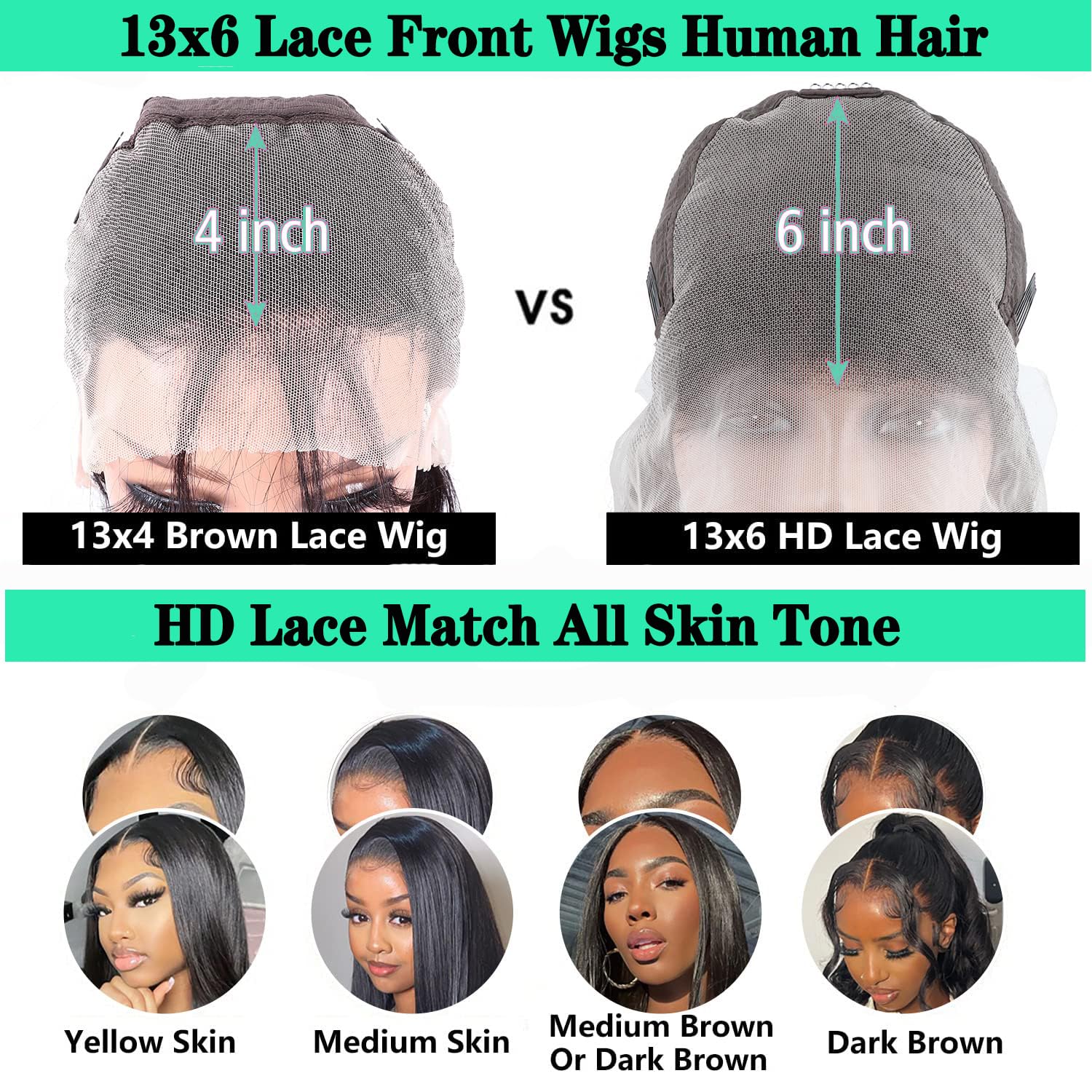 Thumbnail 6 de Fongly 13x6 HD Lace Front Body Wave Human Hair Wig (200% Density, 26 Inch)