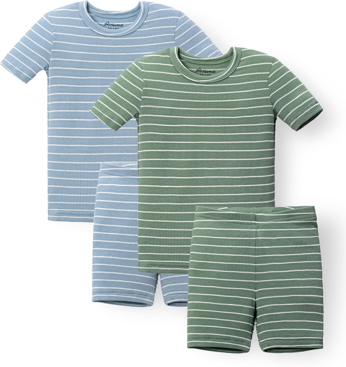 Detalle de AVAUMA Striped Pajama Set for Babies, Toddlers, and Kids