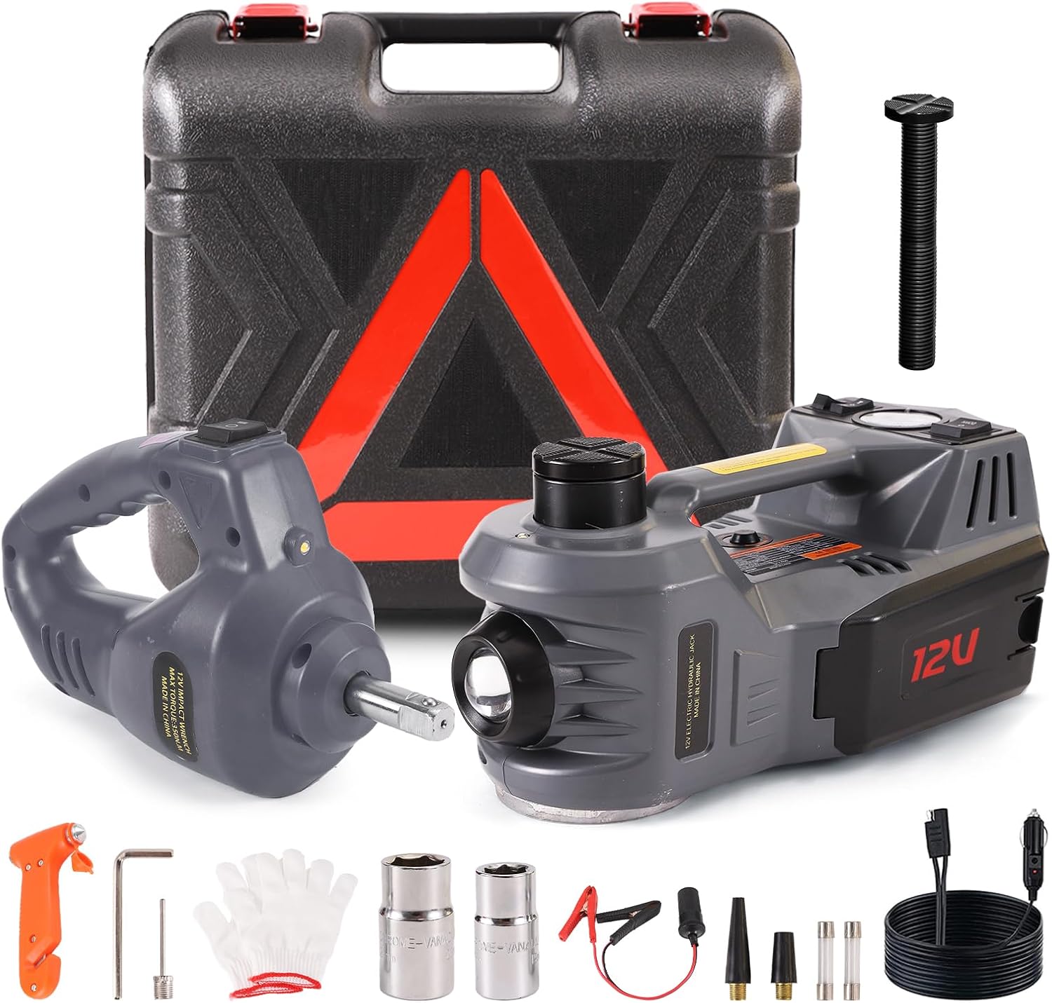 Detalle de EFFIROSO Portable 5 Ton 12V Electric Car Jack with Tire Inflator Pump