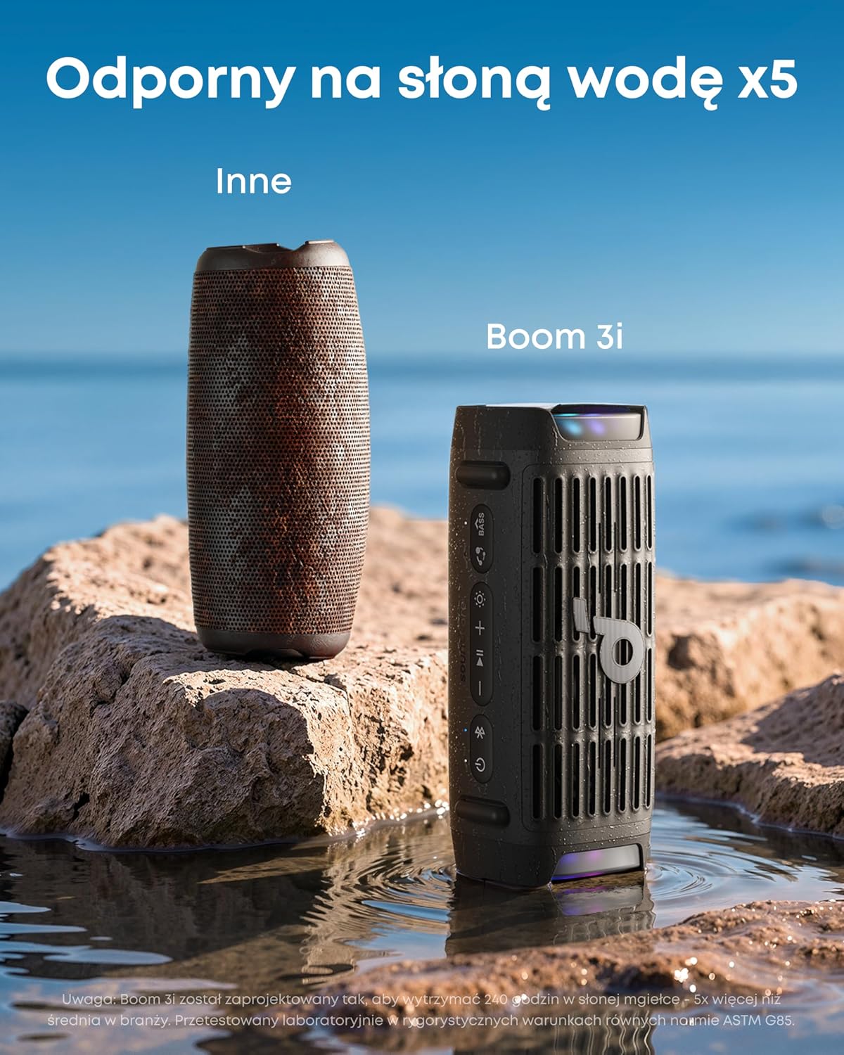 Detalle de Soundcore Boom 3i – przenośny głośnik Bluetooth 50 W, IP68, BassUp 2.0