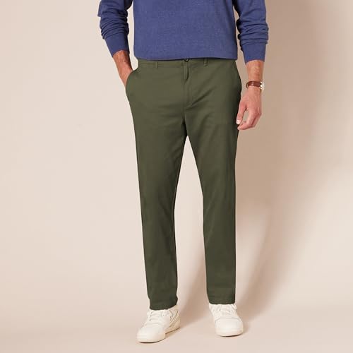 Thumbnail 5 de Amazon Essentials Pantalones Chino Informales para Hombre — Corte ajustado, color verde oliva, 36W/30L