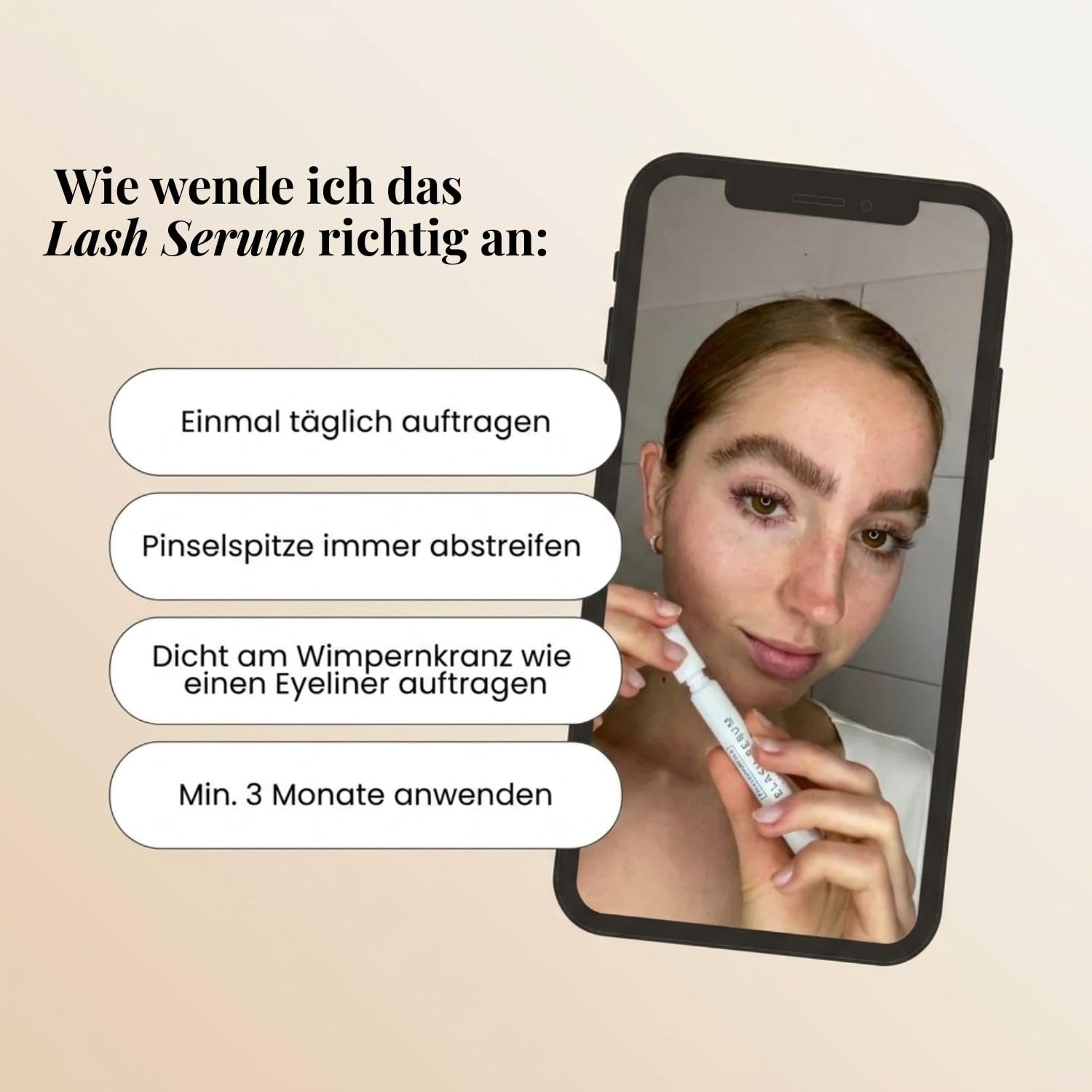 Detalle de trucosmetics LASH SERUM – Intensives Wimpernserum für maximale Länge, Dichte & Stärke