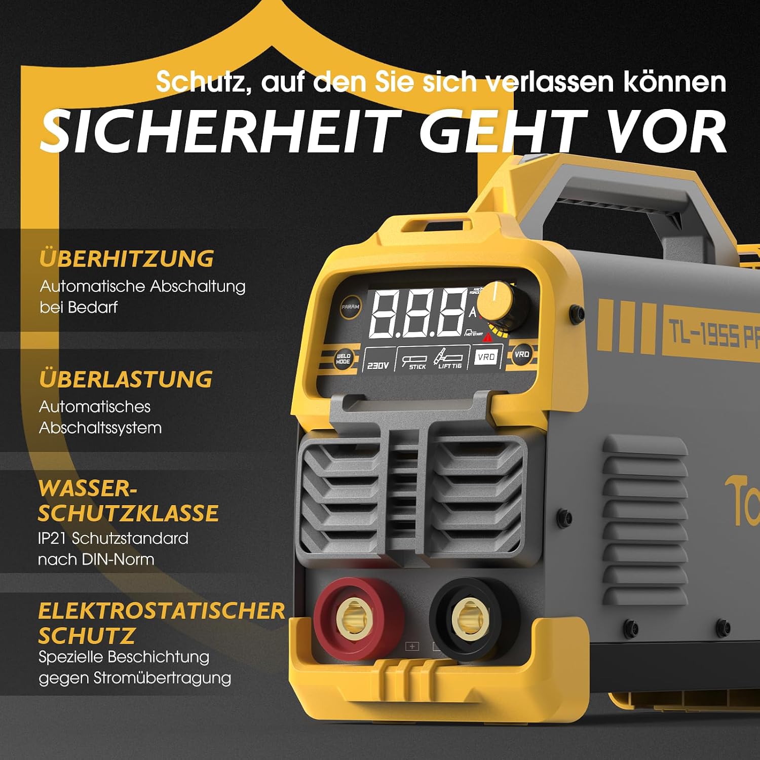 Thumbnail 6 de TOOLIOM 195A Stabschweißgerät 230V – 2-in-1 Lift-TIG/Schweißgerät mit LCD und IGBT-Inverter
