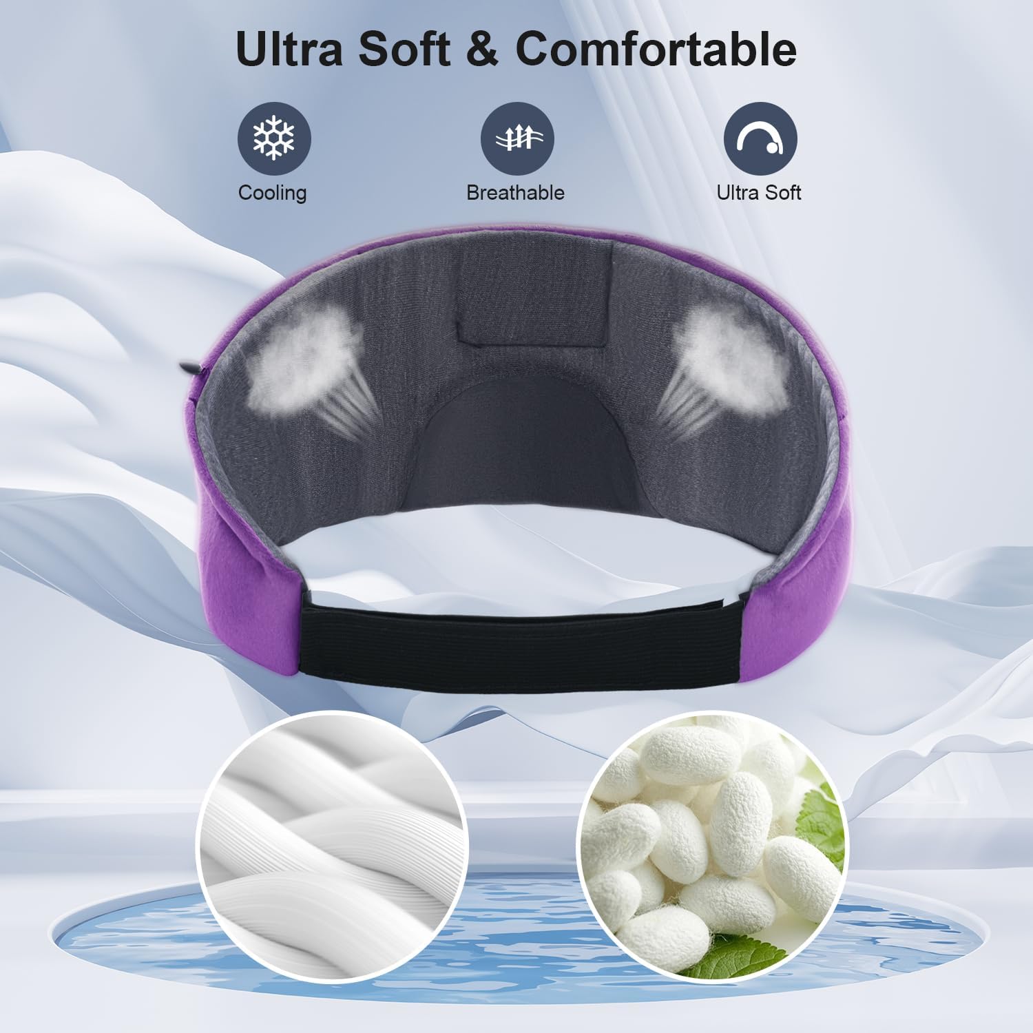 Detalle 2 de Musicozy Sleep Headphones 16Hrs sleep mask