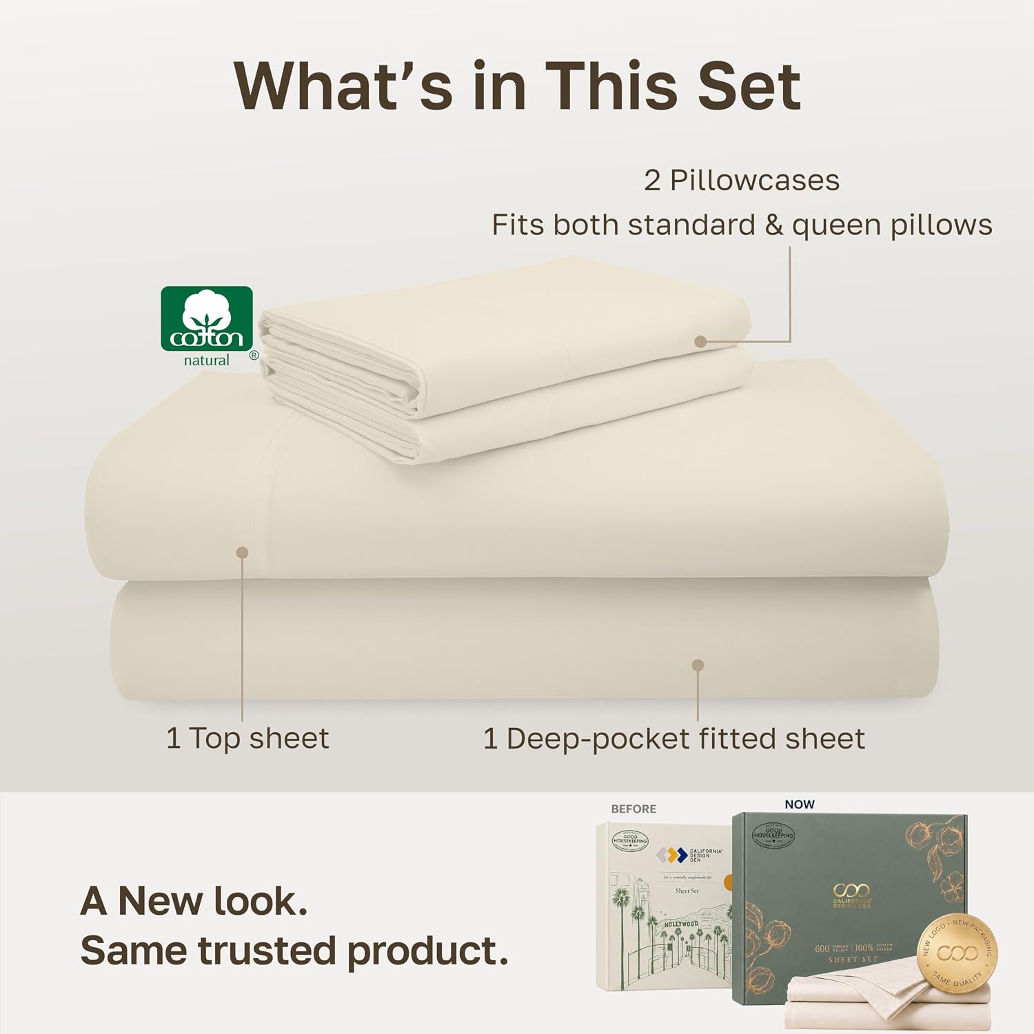 Detalle de California Design Den 600 TC Queen Sheet Set