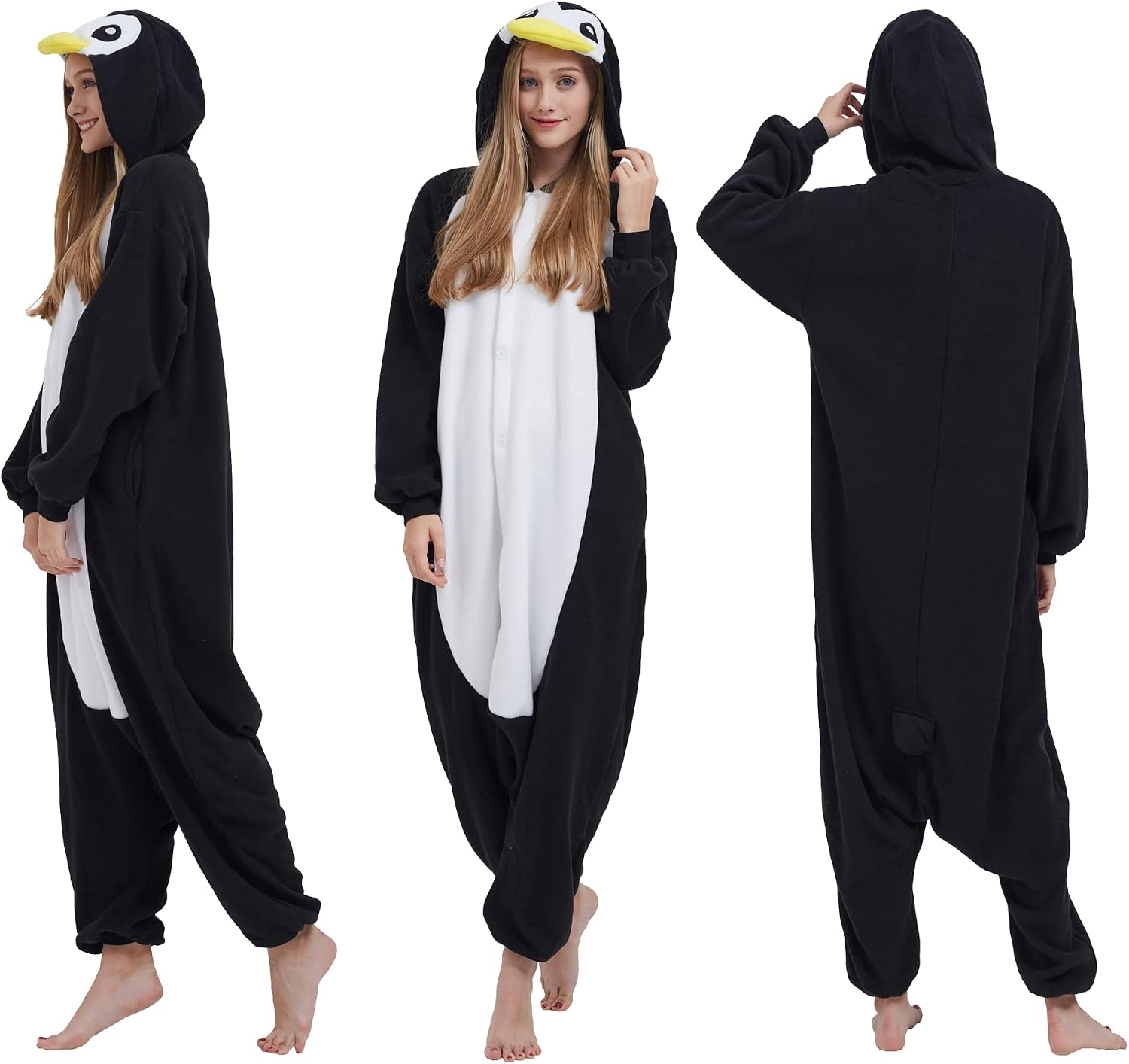Detalle de SimZoo Adult Animal Onesie Pajamas, Polar Fleece Hooded Halloween Costume