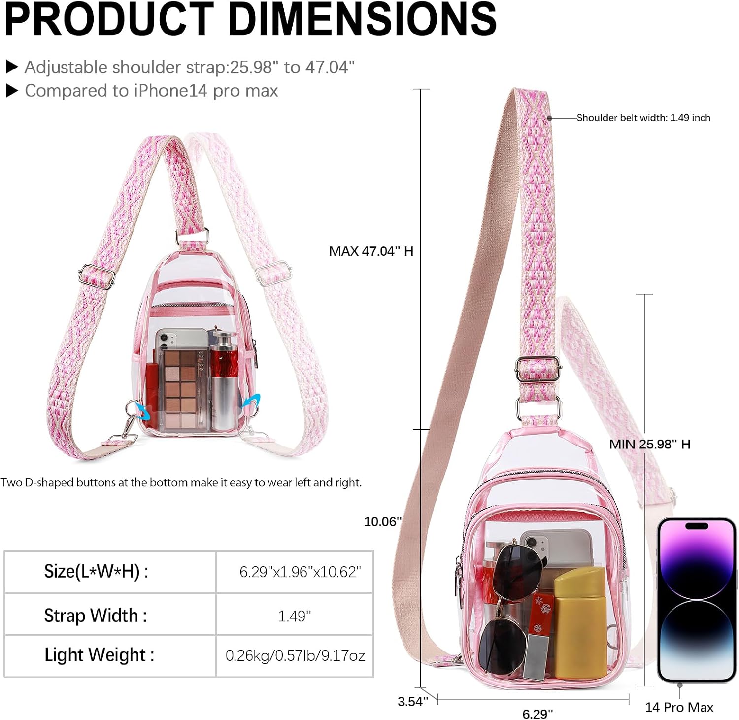 Detalle 1 de CLUCI Clear Crossbody Bag, TPU