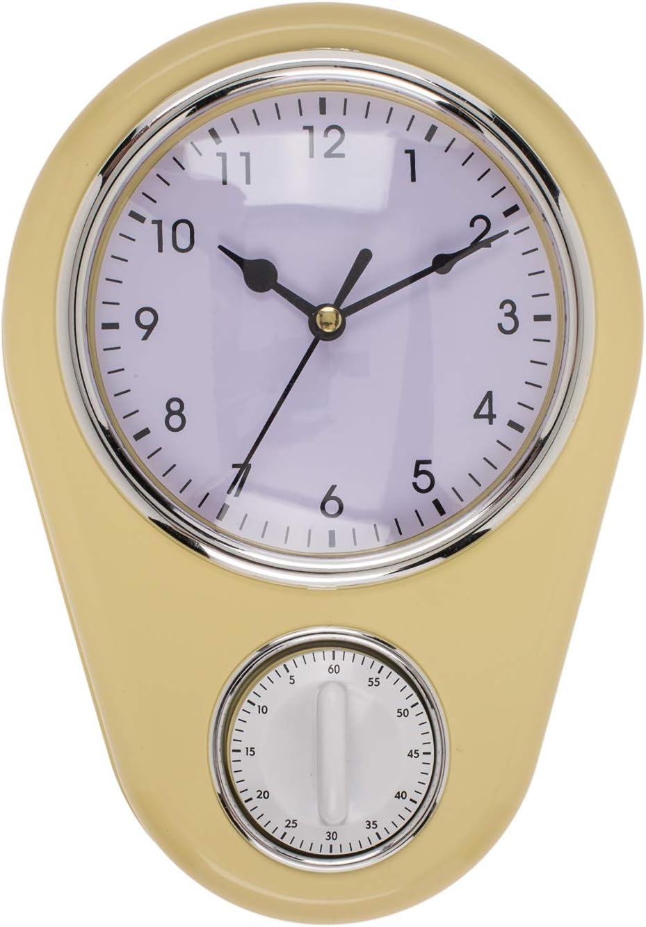 Detalle 2 de Retro Küchen-Wanduhr TIME mit 60-Minuten Küchentimer – Rot