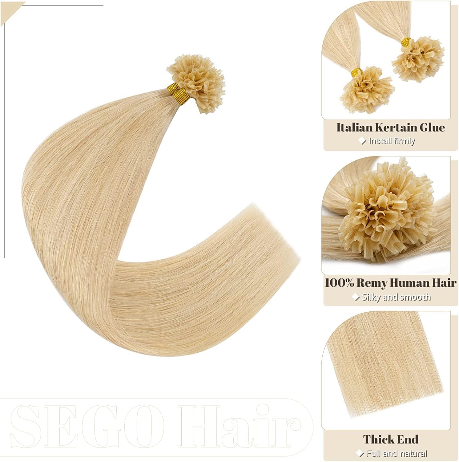 Detalle de SEGO Extension Cheratina capelli 100 ciocche