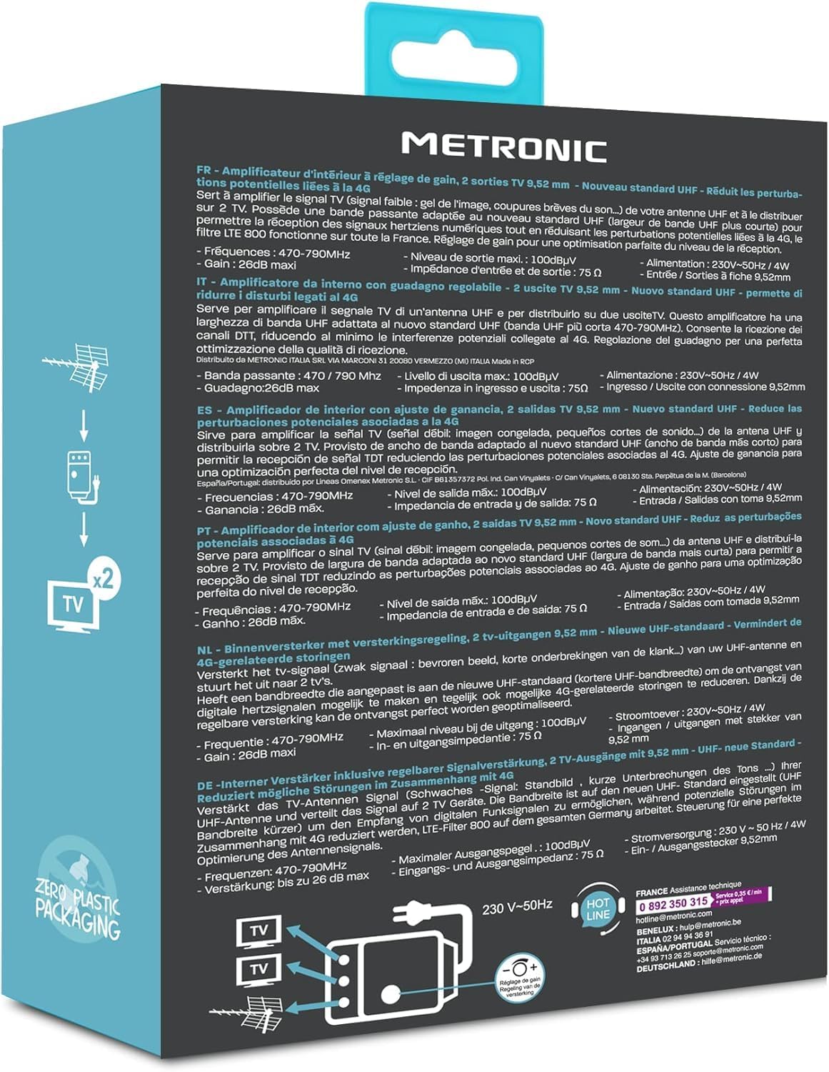 Thumbnail 4 de Metronic 332187 Amplificador TV 2 x 24 dB