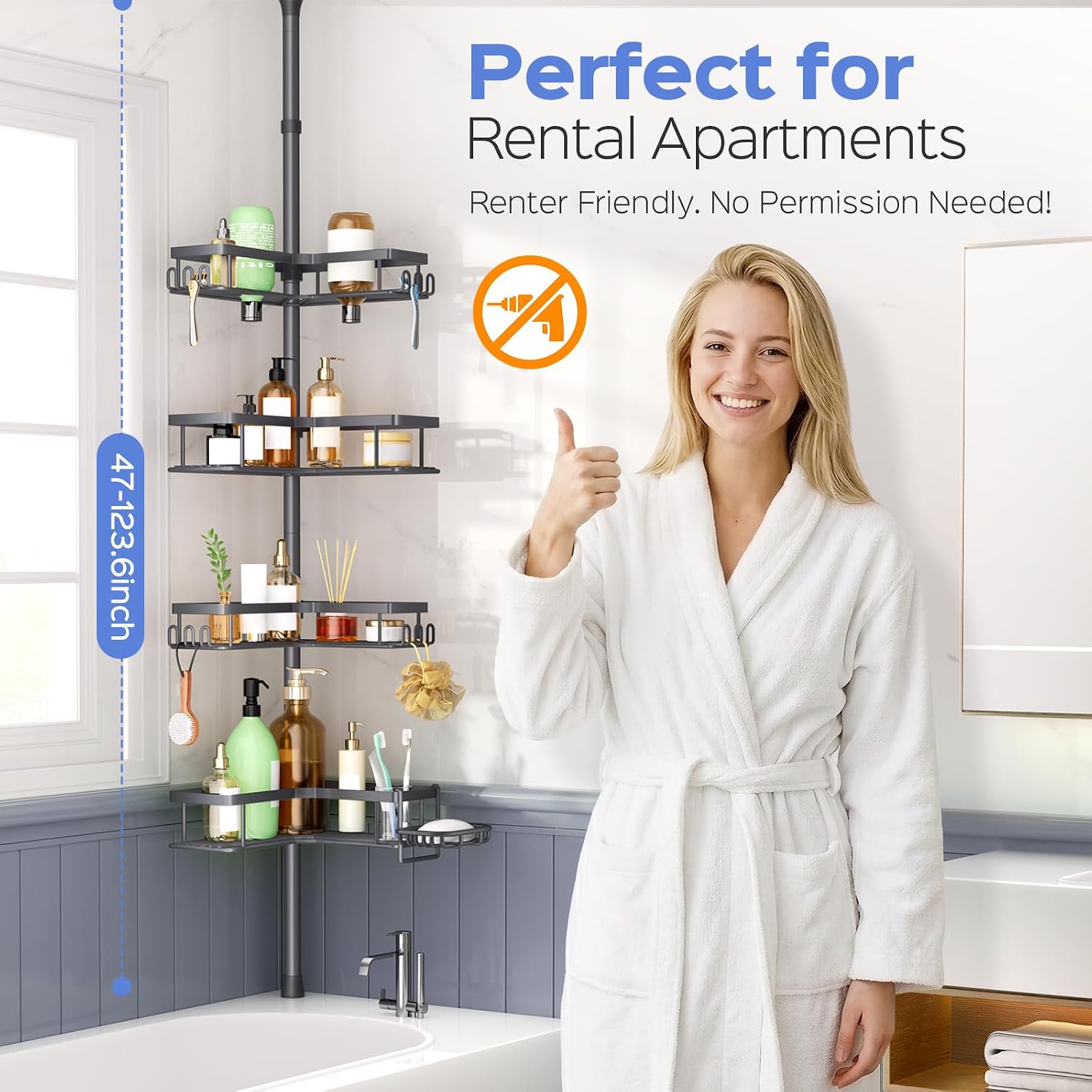 Thumbnail 5 de HAMITOR Shower Caddy 47-123 Inch