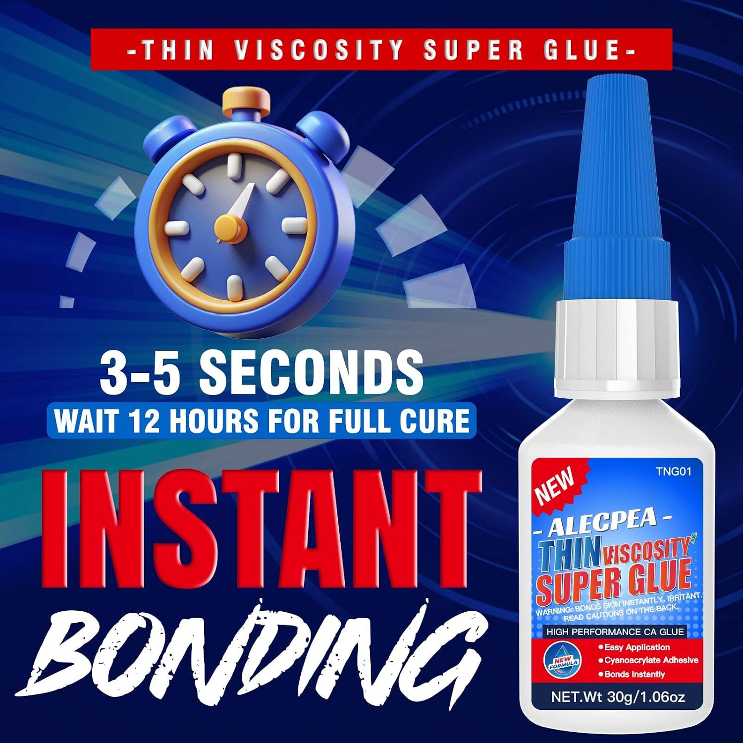 Thumbnail 1 de ALECPEA Thin CA Glue 30g for Woodworking and Models: Precision, Quick Set, Clean Finish