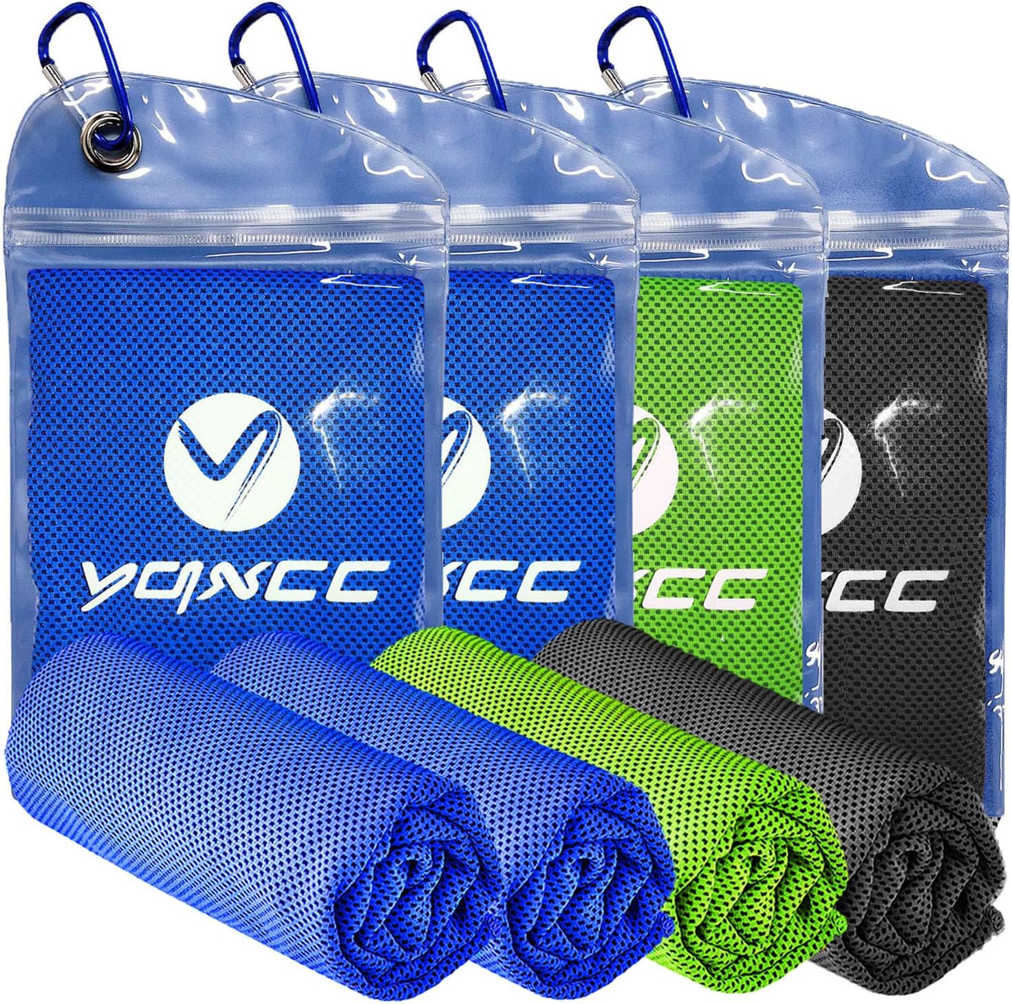Detalle de YQXCC CW1356 4-Pack Cooling Towels, 47" x 12" Microfiber Neck Wraps