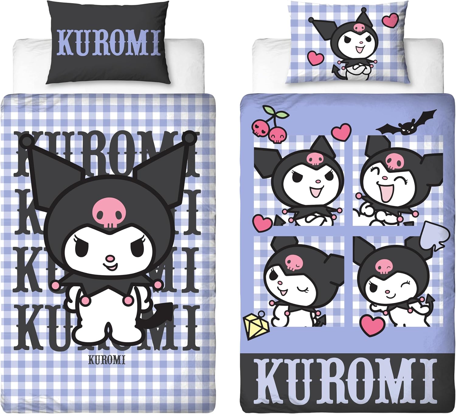Detalle de Parure de lit Simple Hello Kitty – Kuromi Réversible (135 x 200 cm)
