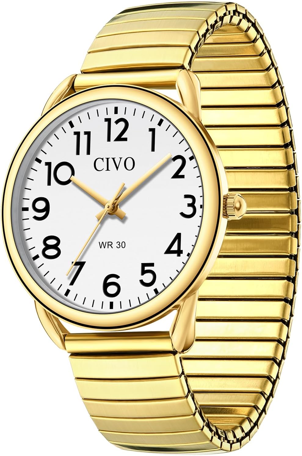 Detalle de CIVO Herren-Analog-Uhr „Gut ablesbar“ mit großem Zifferblatt – wasserdicht bis 30 m, Quarzwerk