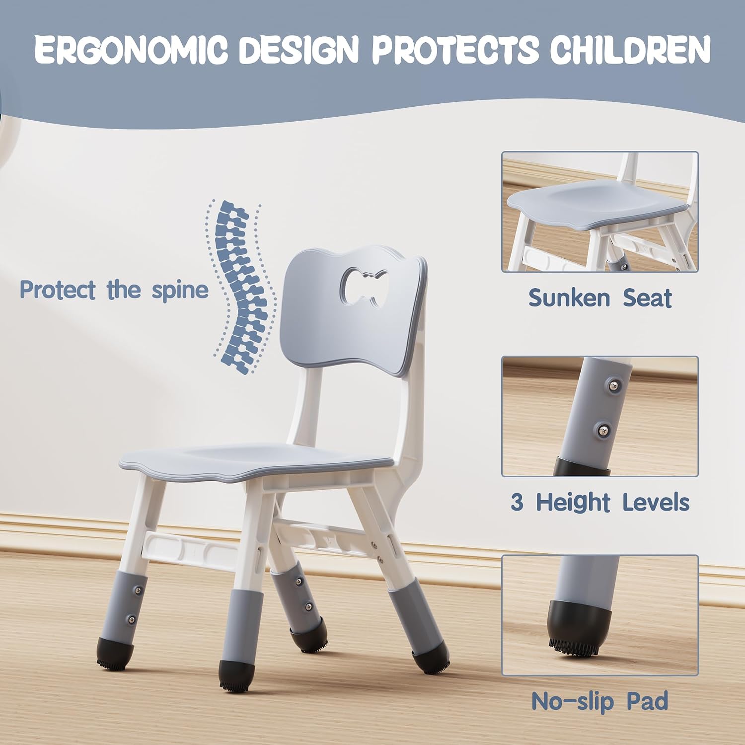 Detalle 1 de Brelley Height-Adjustable Kids' Table and Chair Set