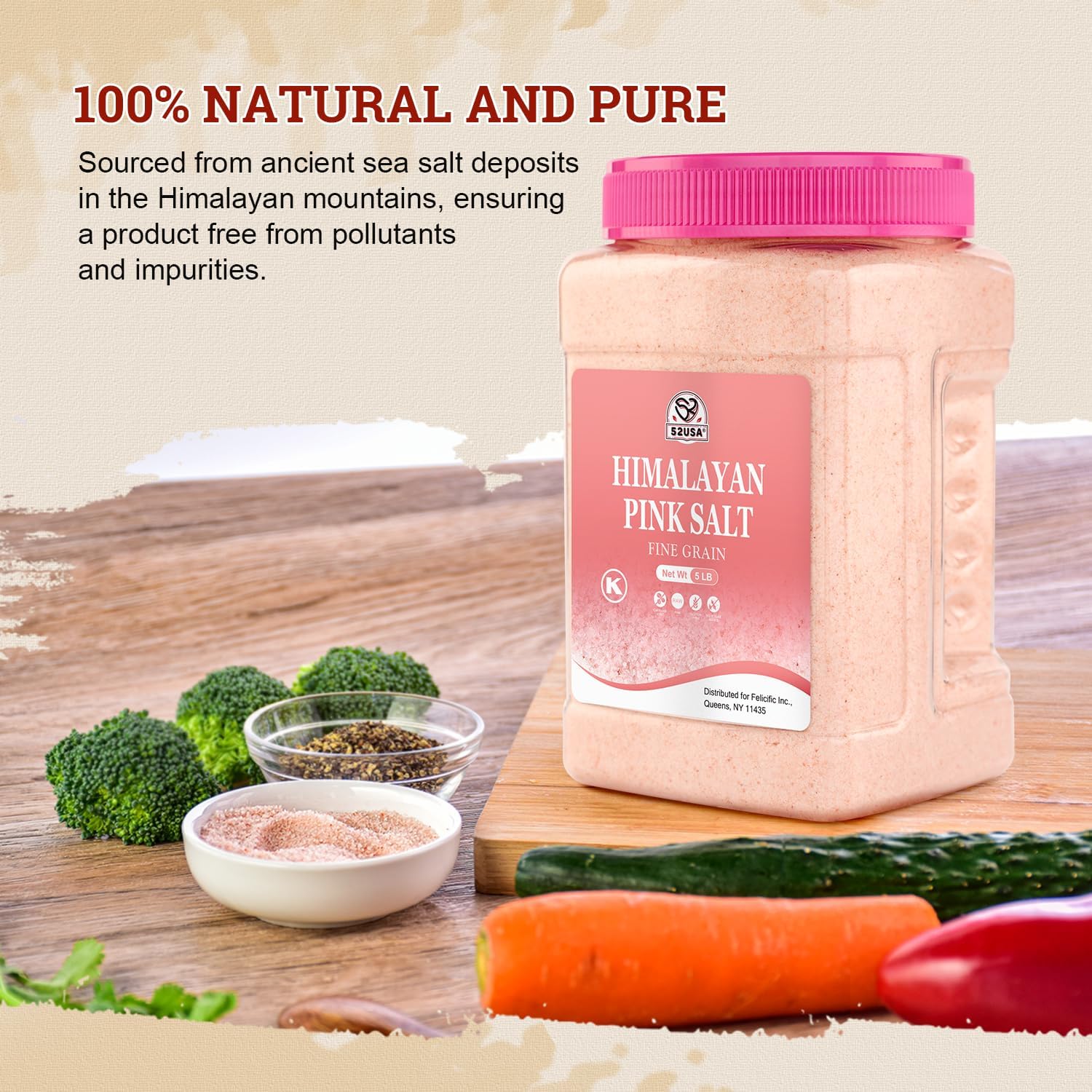 Detalle de 52USA Himalayan pink salt, 80 oz