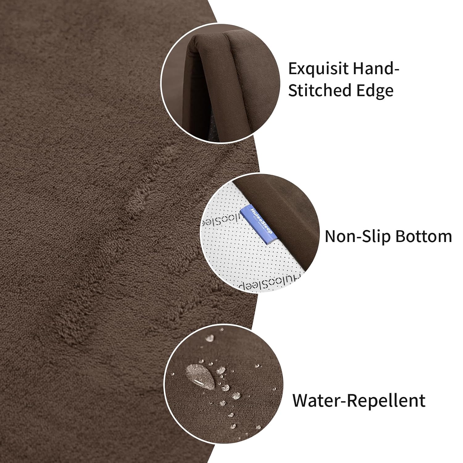 Detalle 2 de Huloo Sleep Baby Play Mat, 71" × 79", 1.3-Inch Memory Foam, Dark Brown