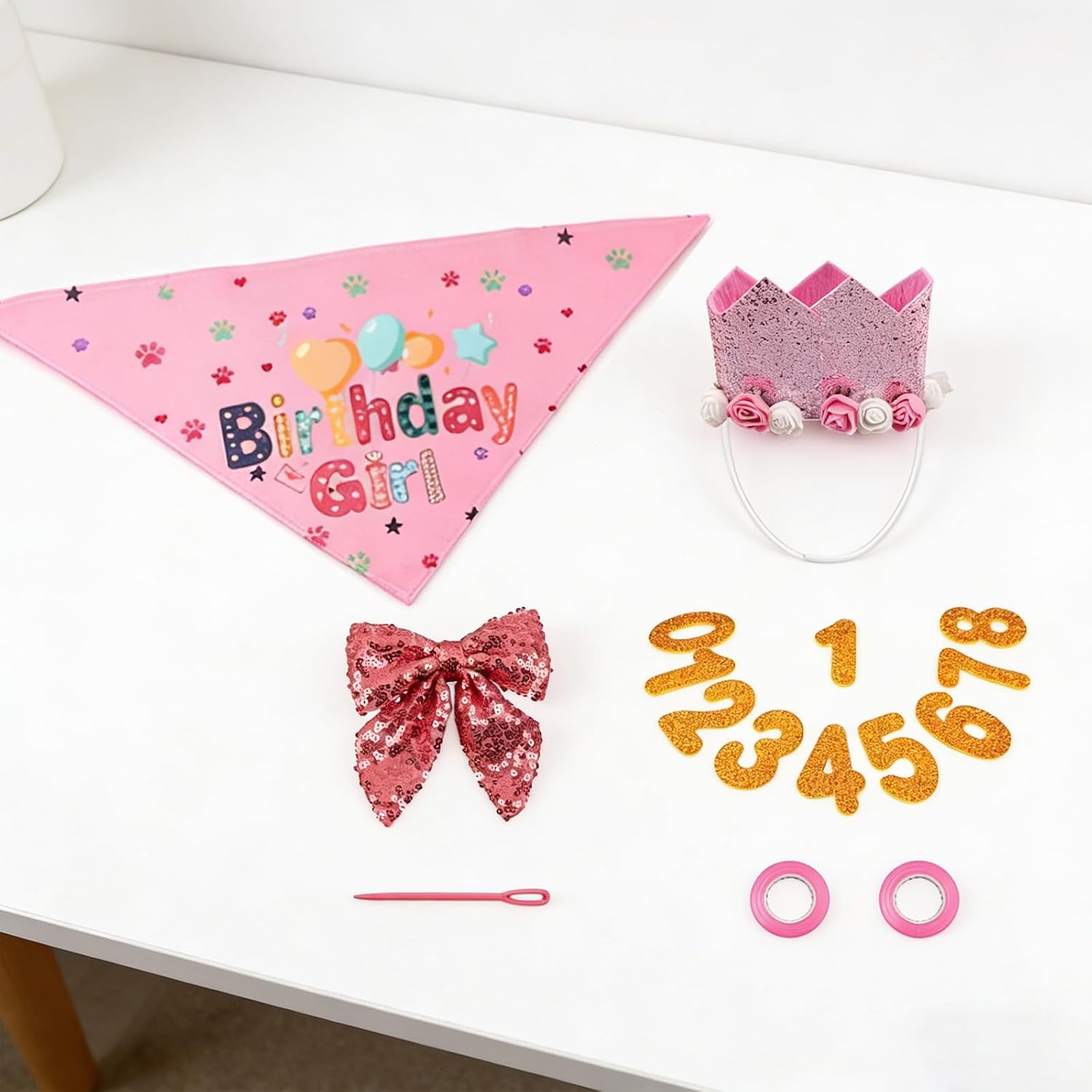 Thumbnail 6 de MINGBOLIN Dog Birthday Bundle: Bandana, Hat, Bowtie and Accessories