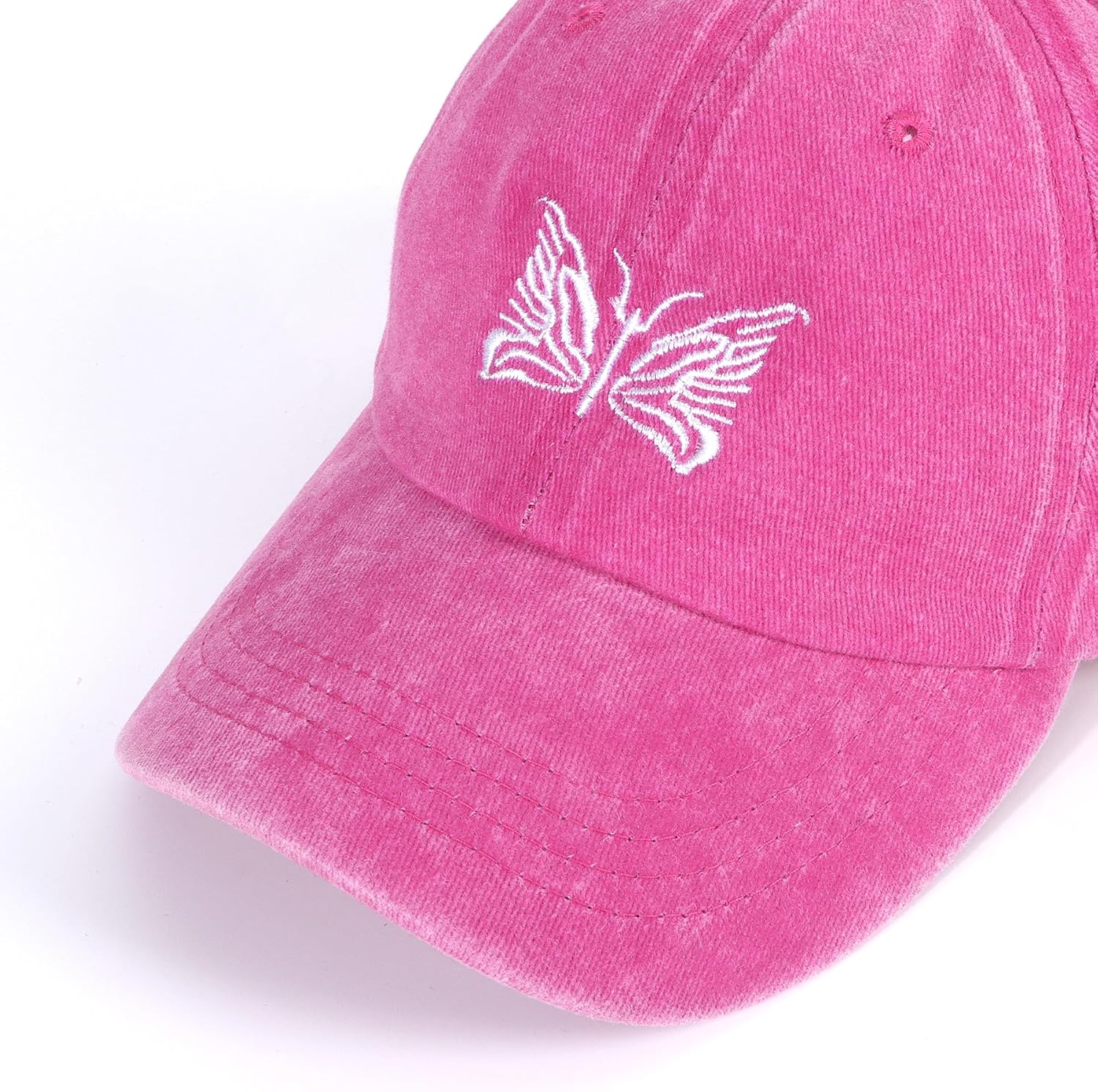 Thumbnail 1 de HeyCaps Women's Baseball Cap with Butterfly Embroidery and Ponytail Hole